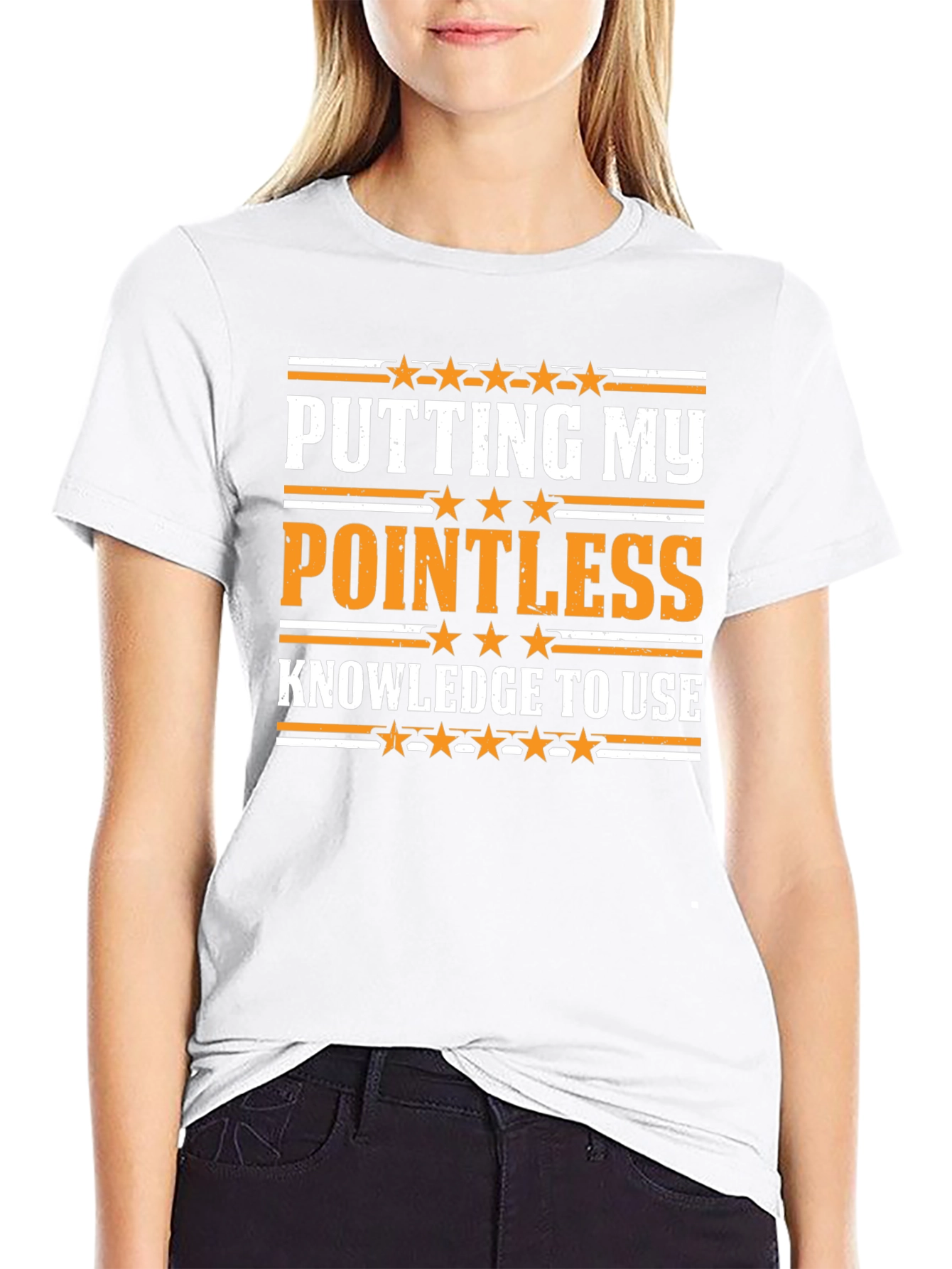 Black Pointless Knowledge Graphic Tee - Sarcastic Humor Shirt view 9