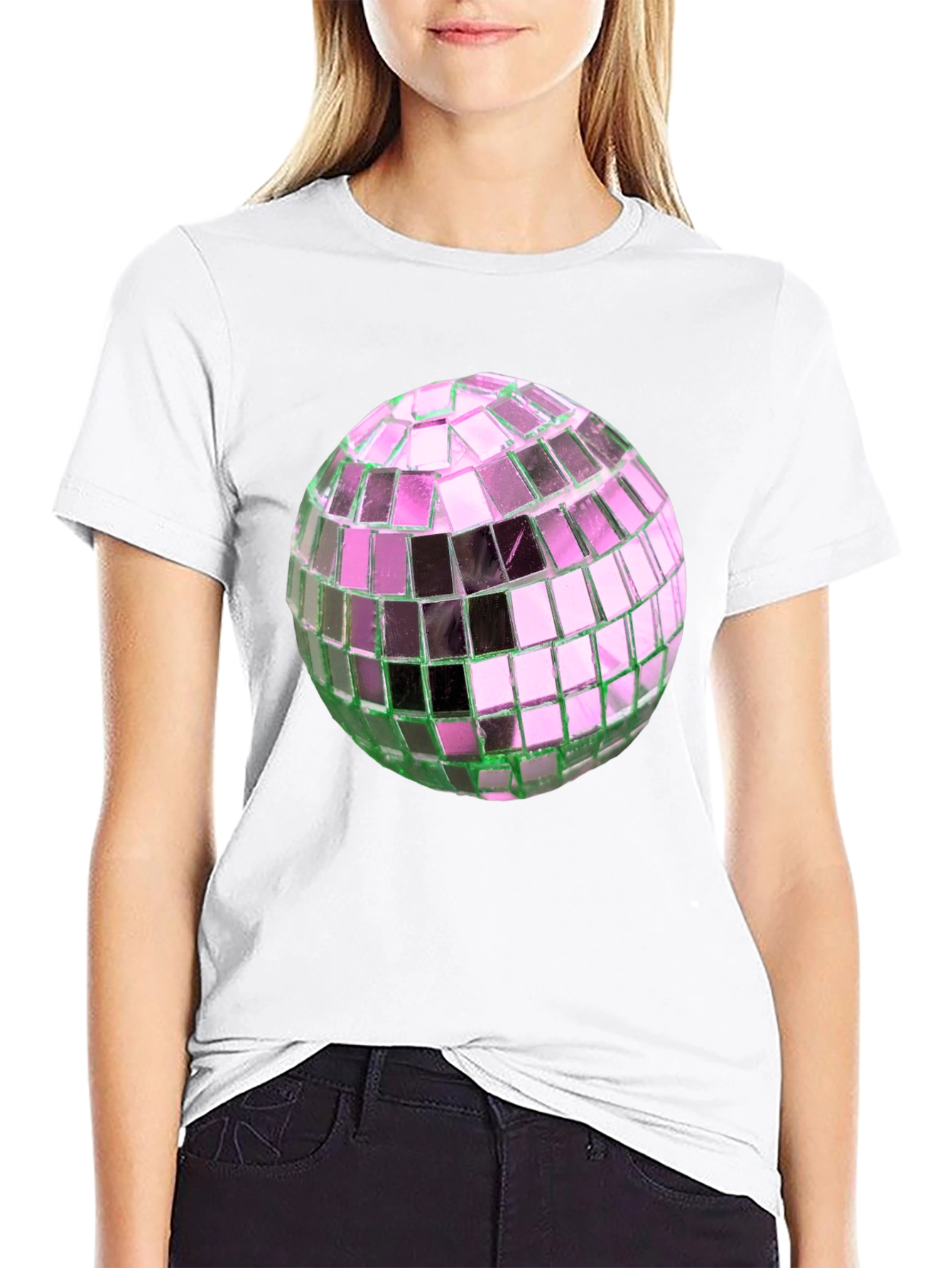 Black Disco Ball Graphic Tee - Party Ready Style view 9