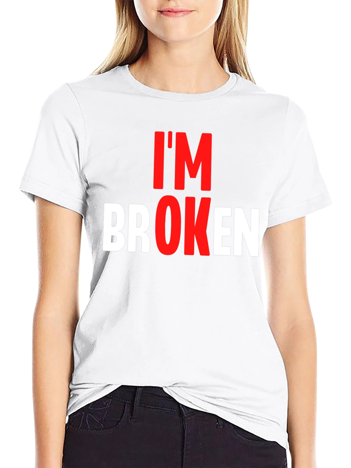 Black I'm Broken Graphic Tee - Black T-Shirt view 9