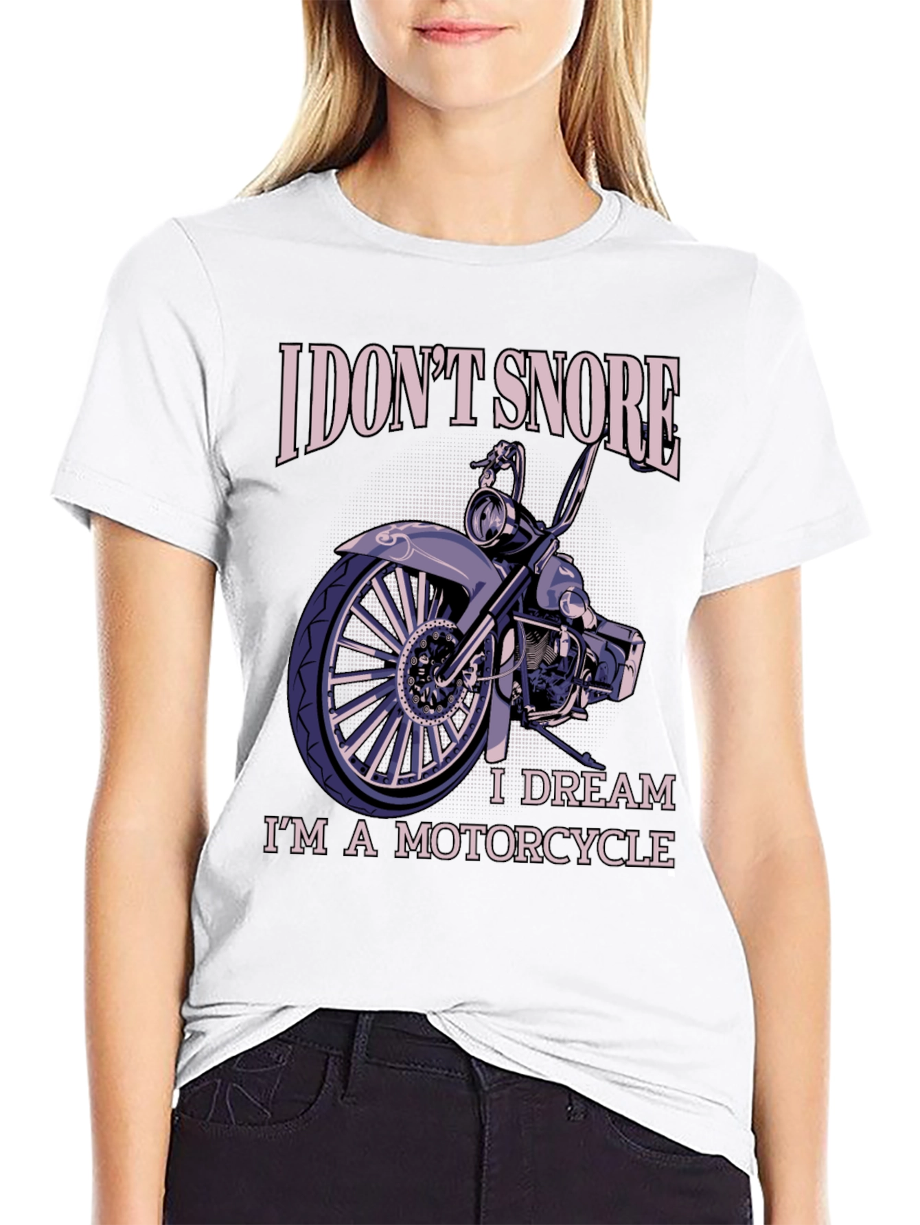 Black I Dream I'm a Motorcycle Black Graphic Tee view 9