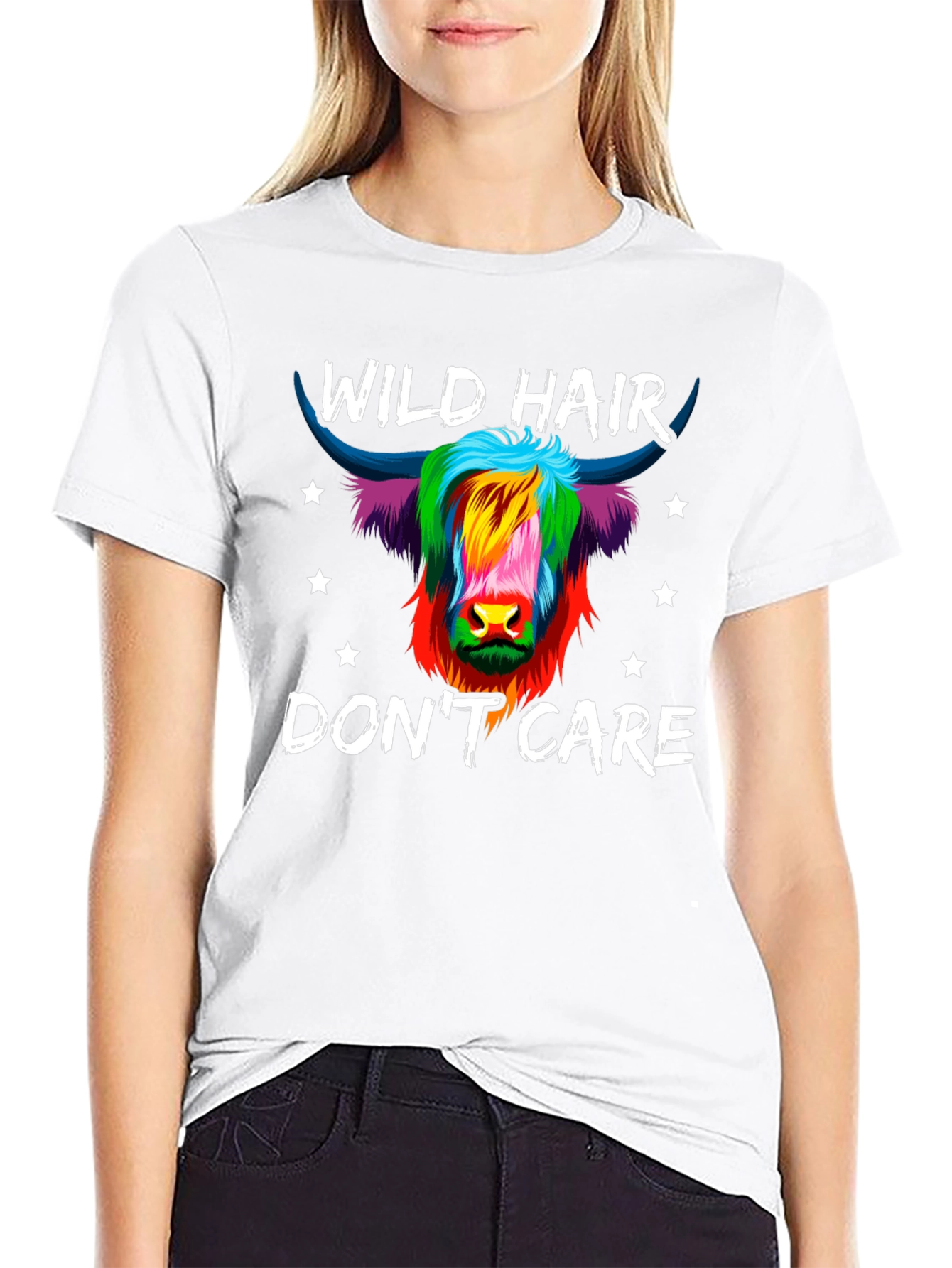 Black Wild Hair Don't Care T-Shirt view 9