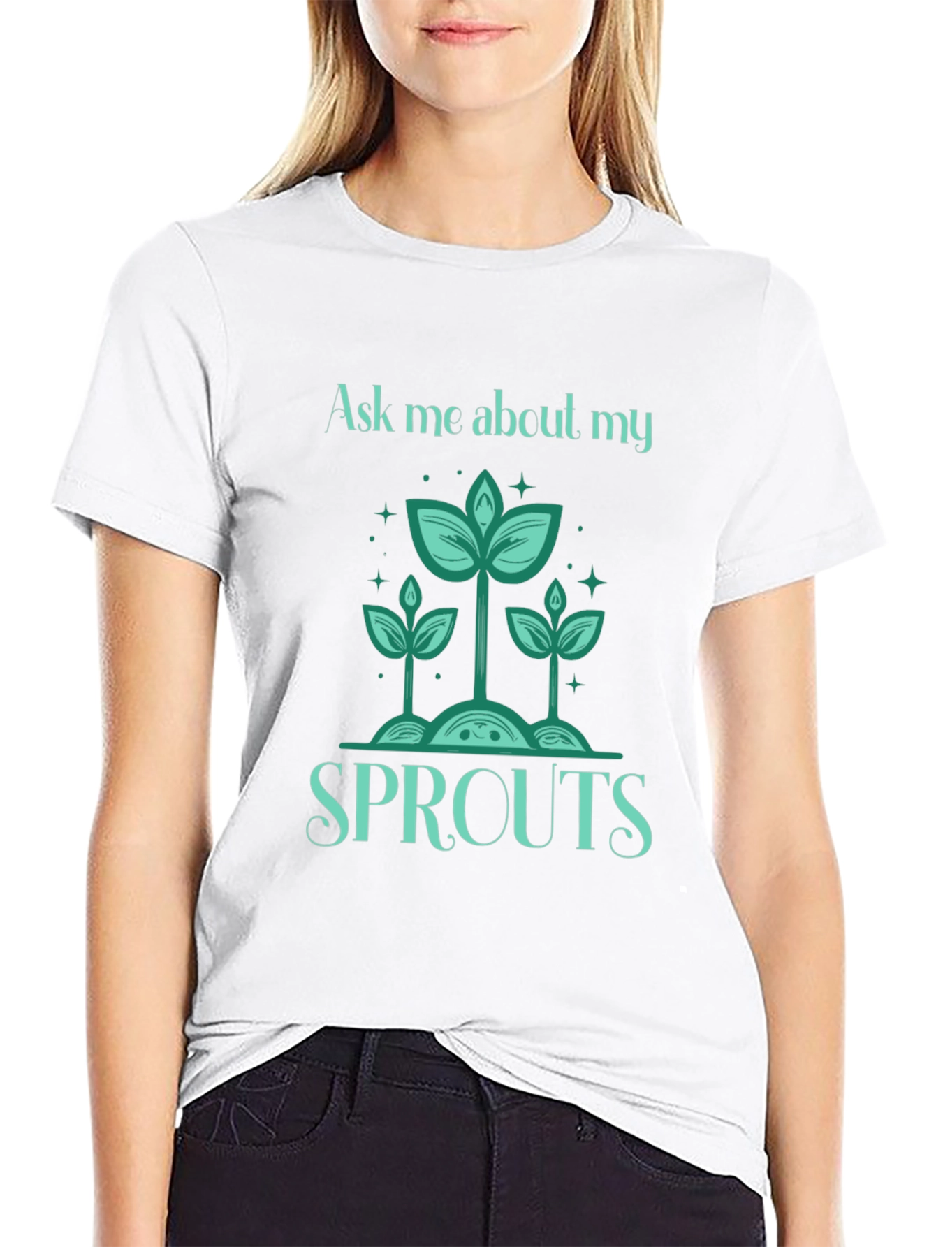 Black Ask Me About My Sprouts T-Shirt - Gardener's Delight view 9