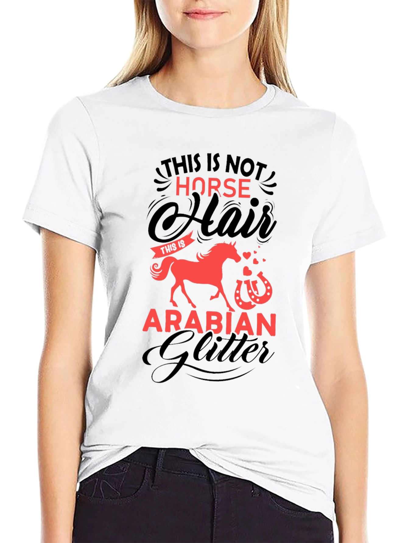 Black Horse Hair Arabian Glitter T-Shirt view 9