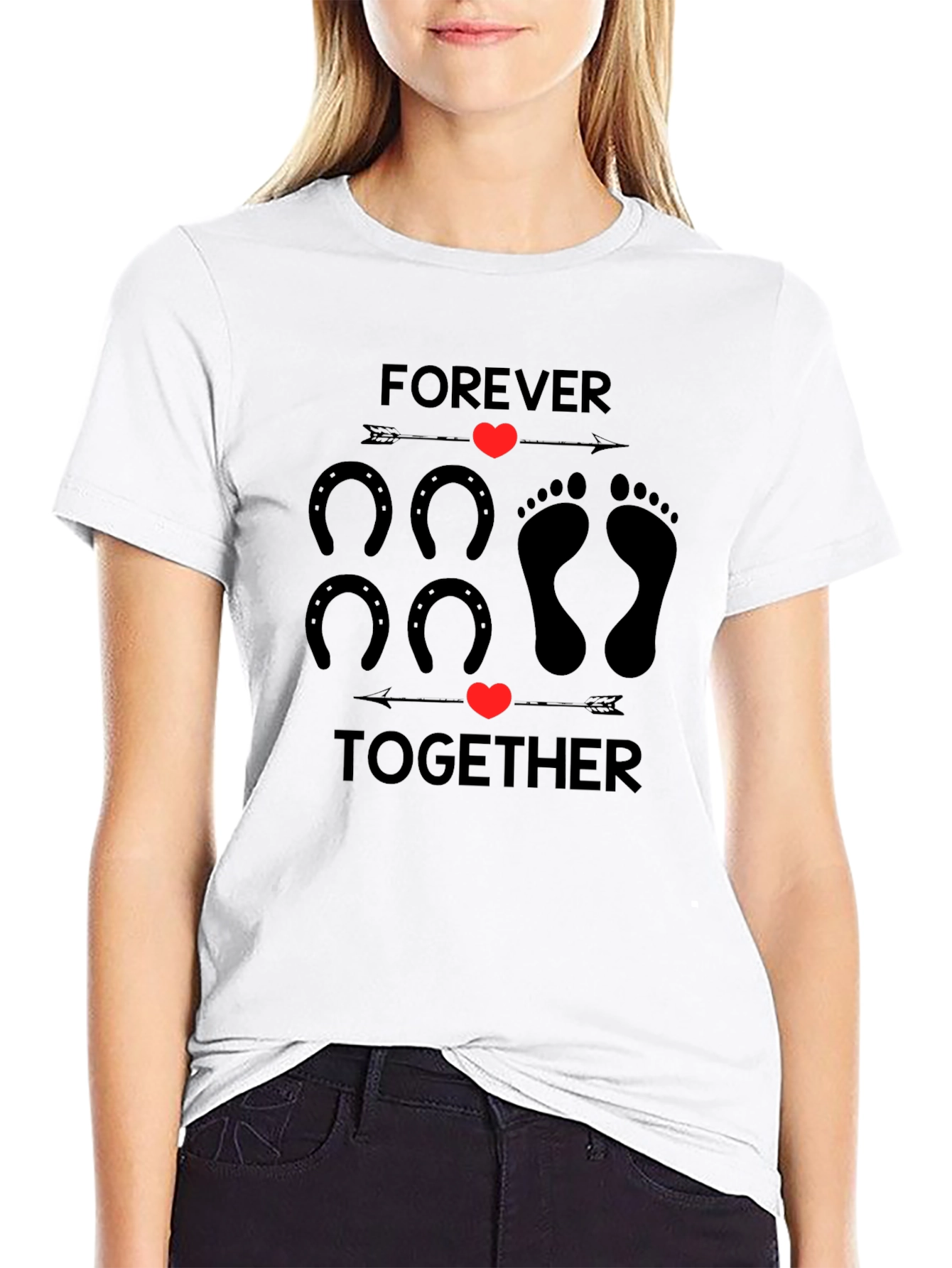 Black Forever Together Graphic Tee - Black Cotton Blend view 9