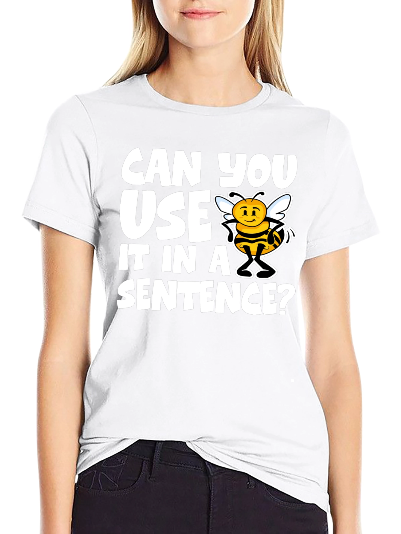 Black Funny Bee Puns T-Shirt "Use it in a Sentence" view 9