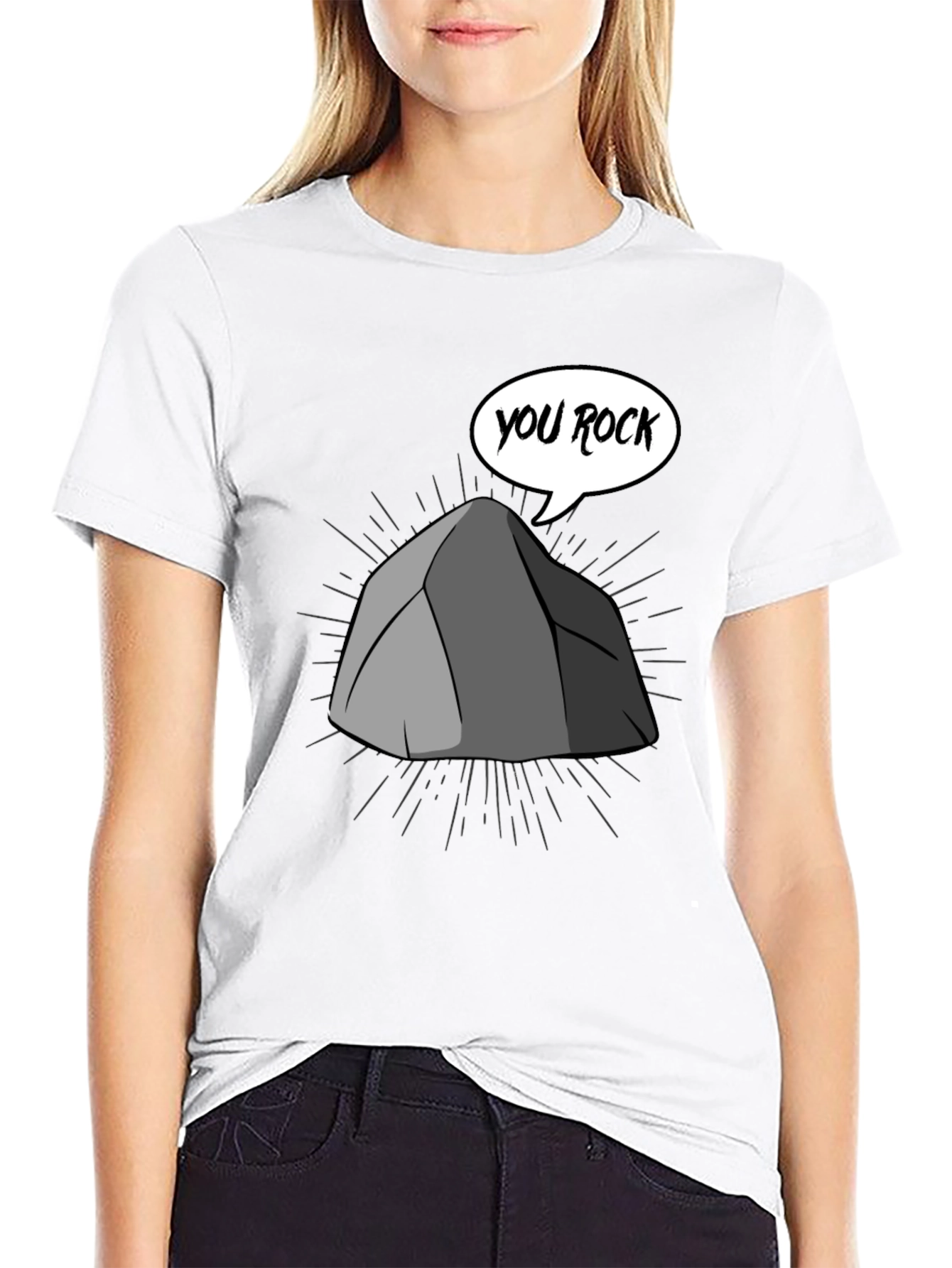 Black You Rock Graphic Tee - Men's Black Cotton T-Shirt view 9