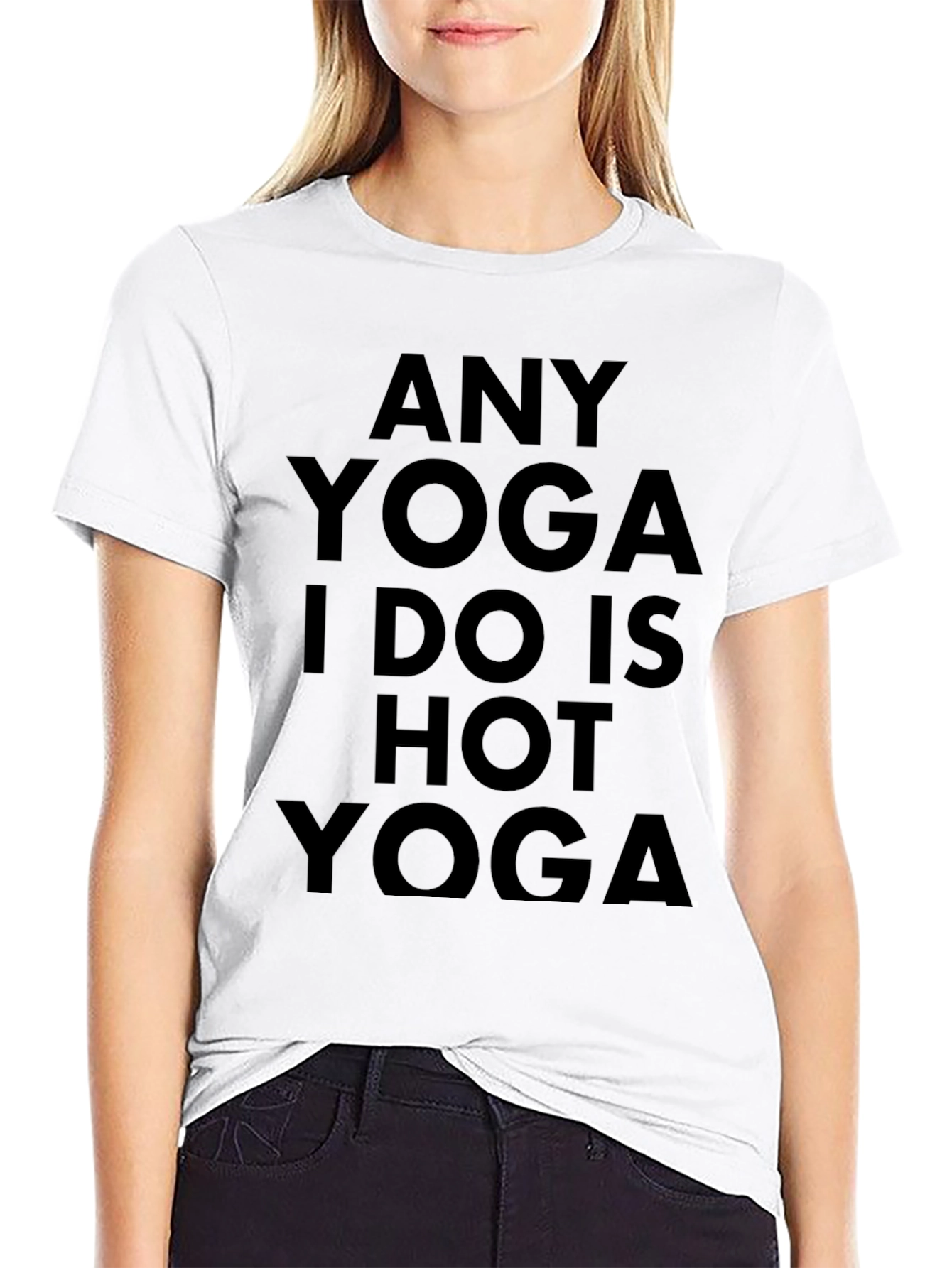 Black Funny Hot Yoga Graphic Tee view 9