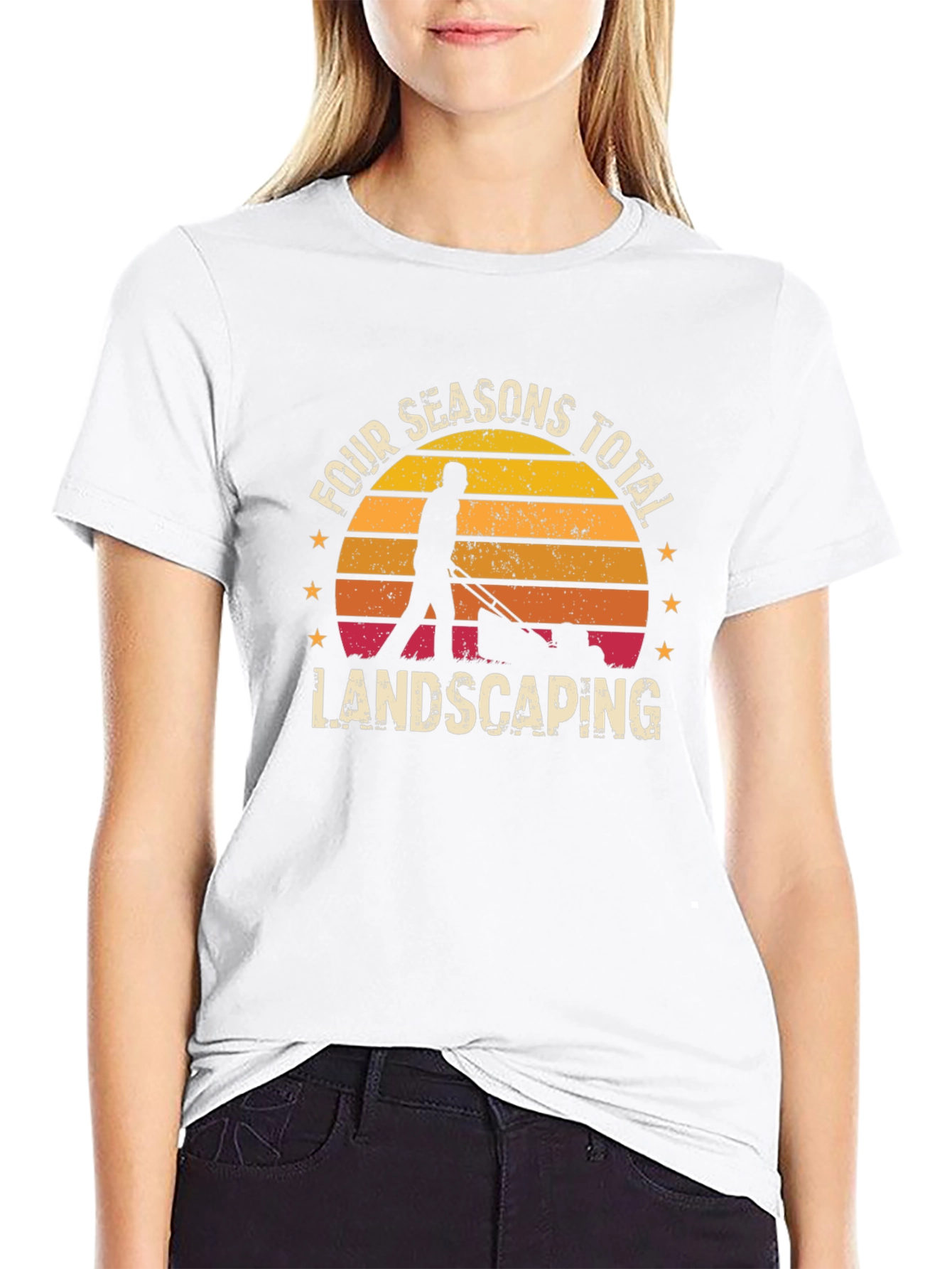 Black Four Seasons Total Landscaping Graphic Tee view 9