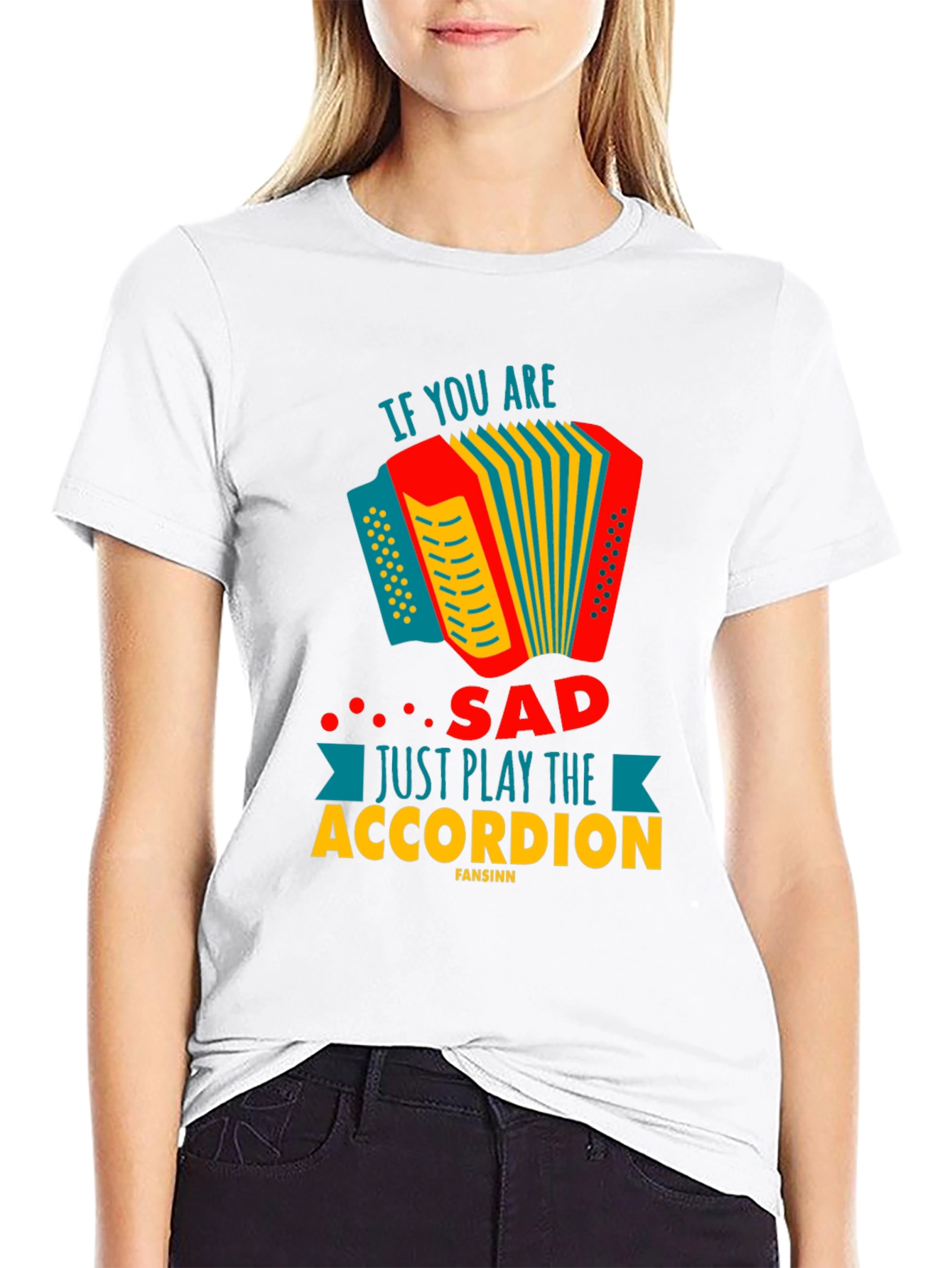 Black Play Accordion Funny T-Shirt view 9