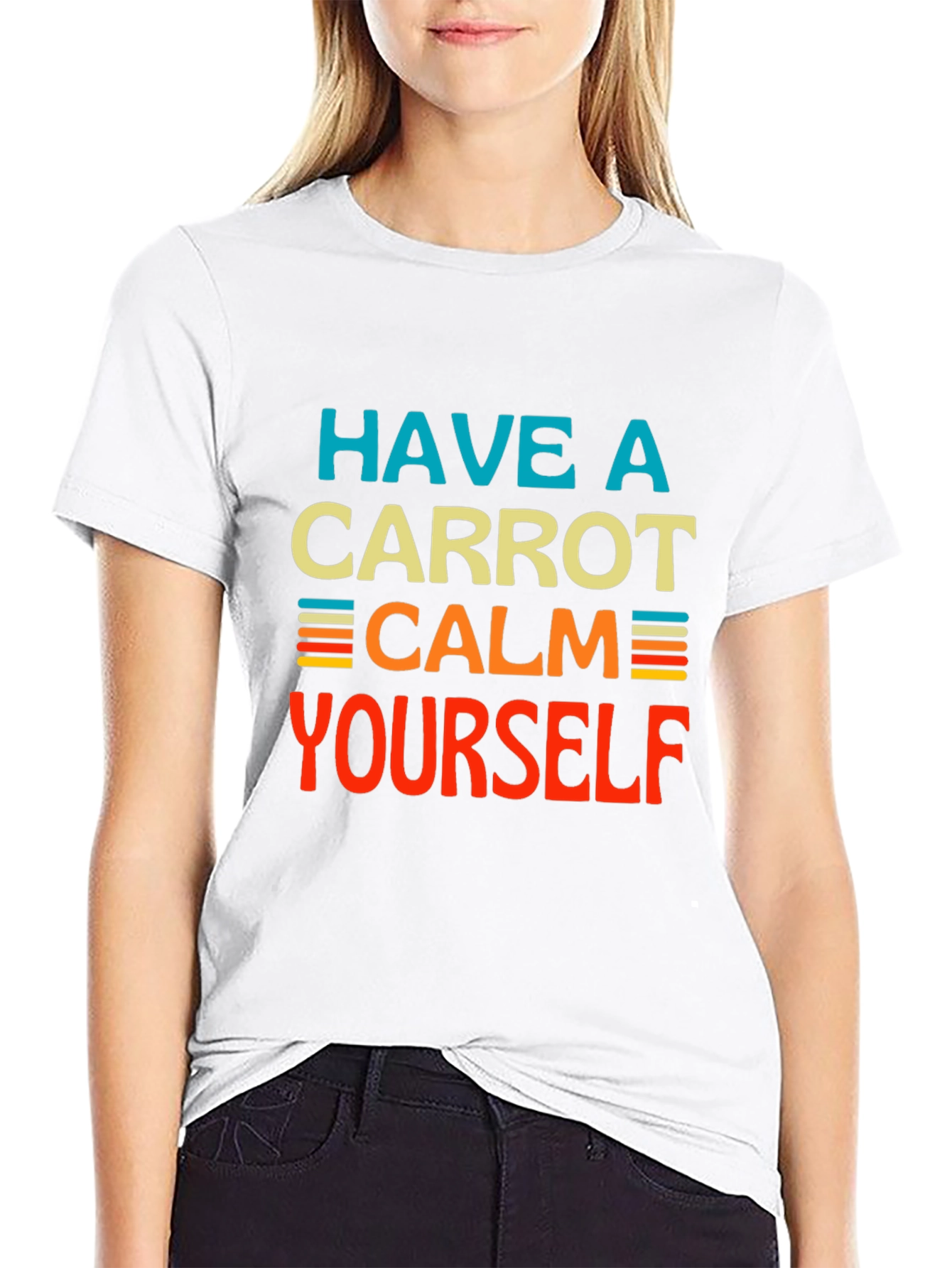 Black Have a Carrot Calm Yourself - Graphic T-Shirt view 9