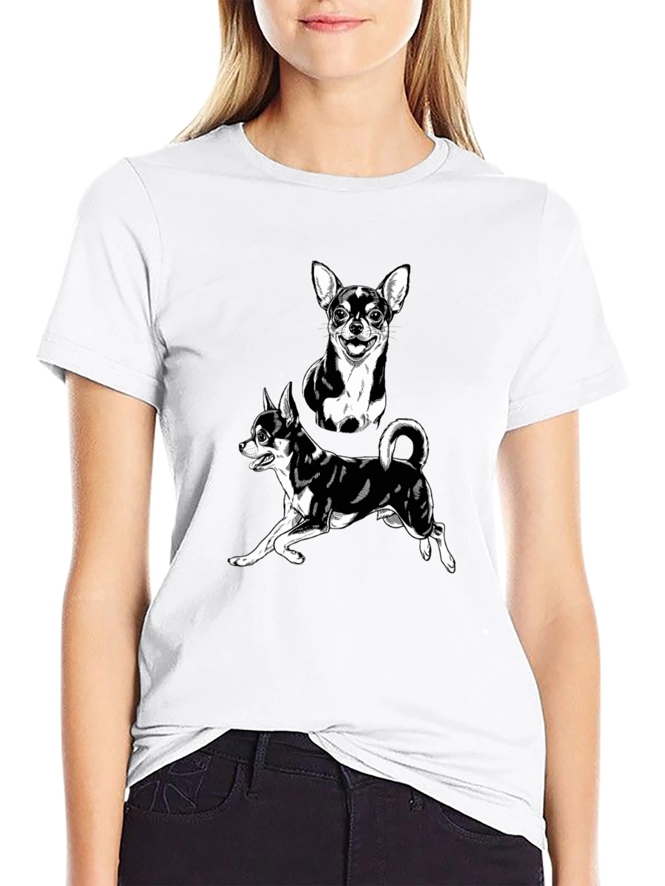 Black Chihuahua Graphic Black T-Shirt | Dog Lover Tee view 9