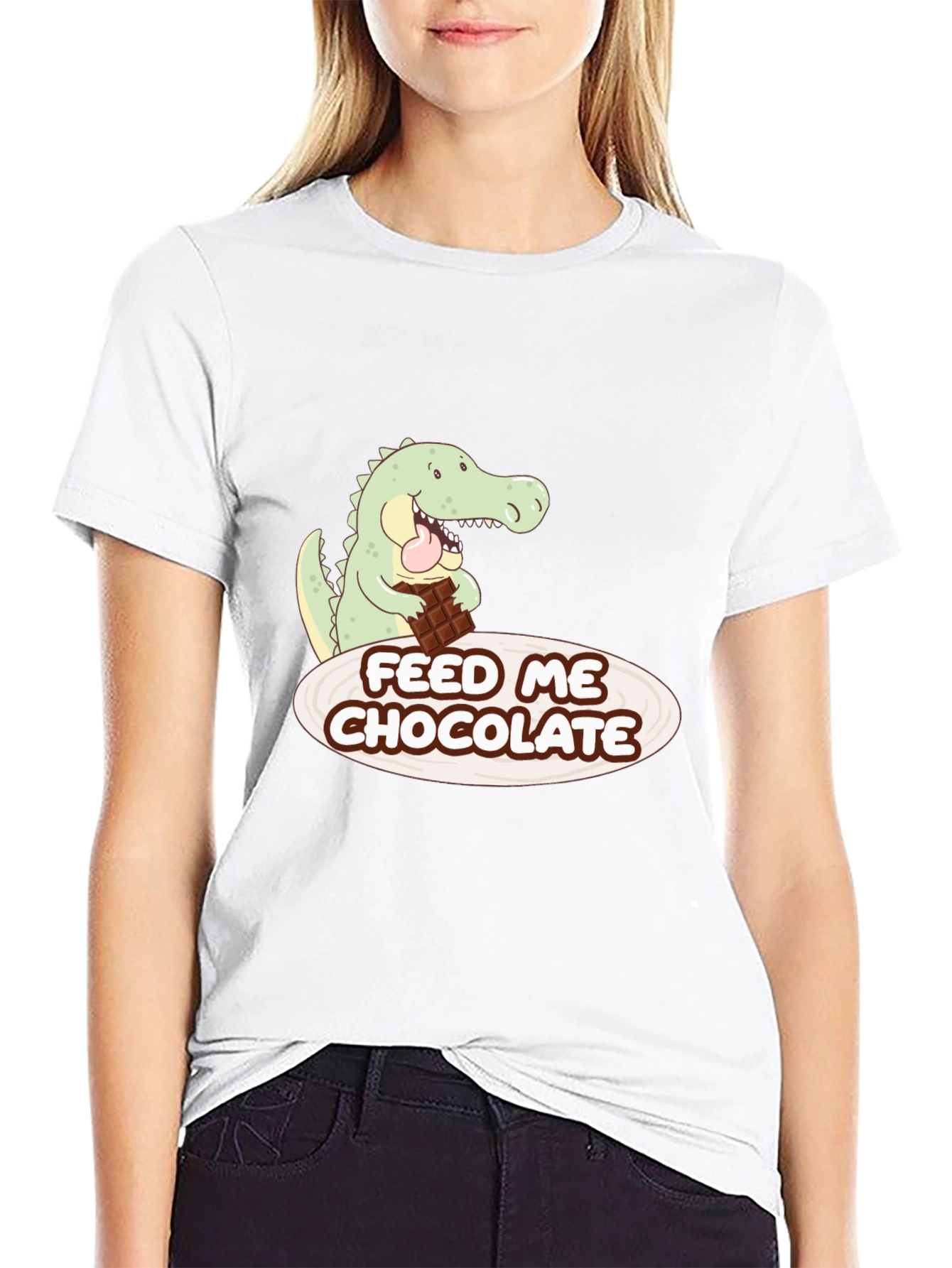 Black Funny Alligator Chocolate Lover Graphic Tee view 9