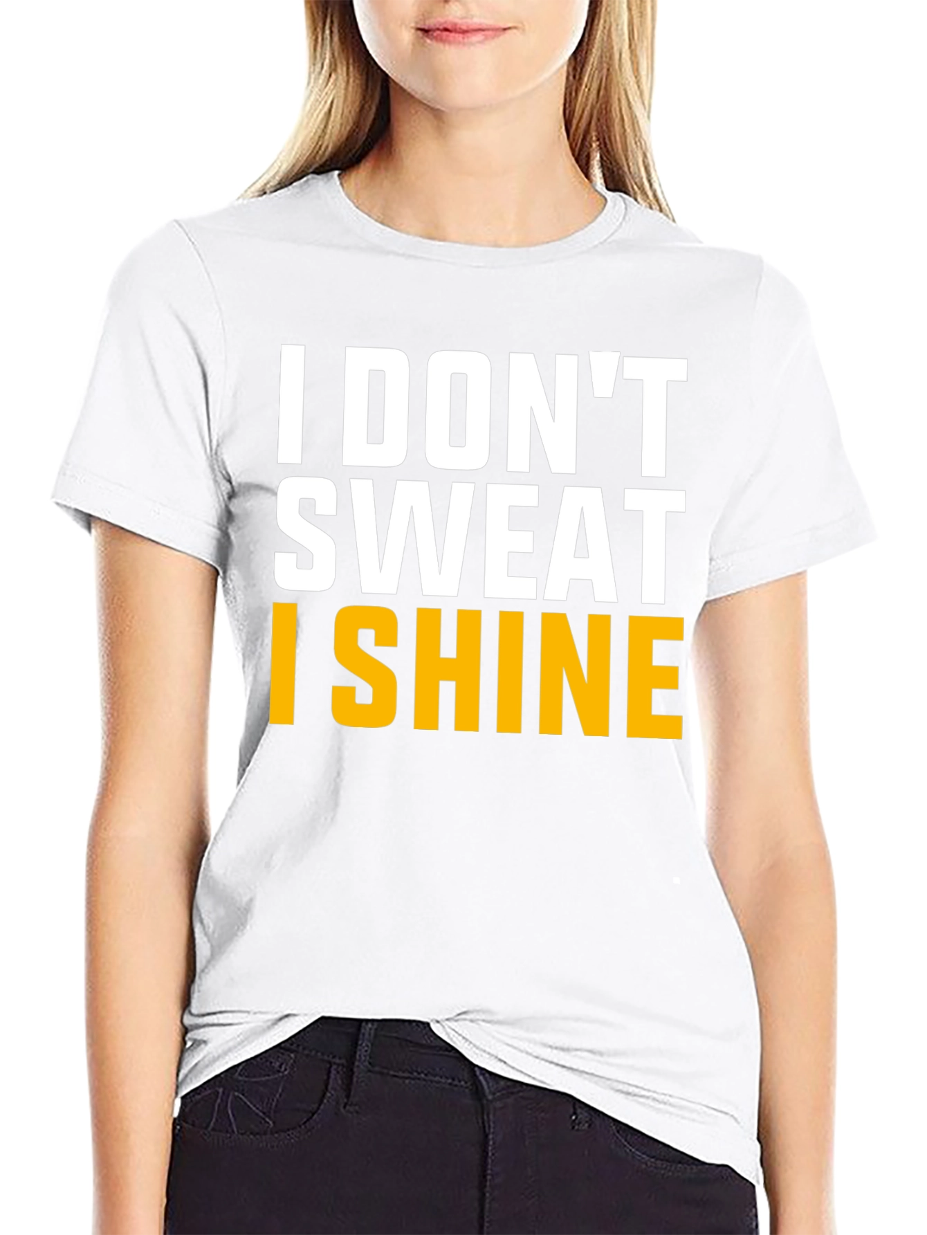Black I Don't Sweat I Shine Graphic Tee view 9