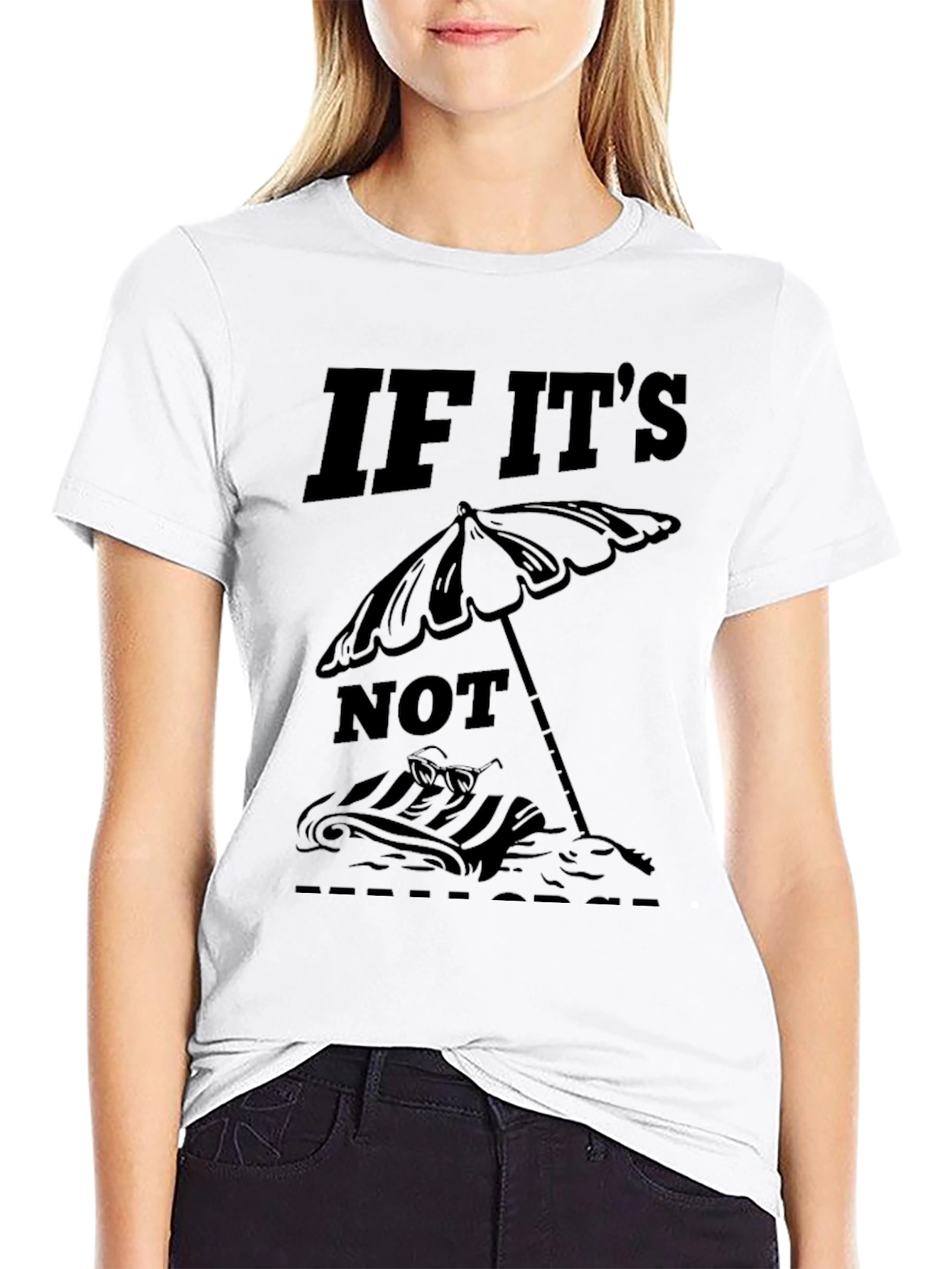 Black "If It's Not Flip Flops" T-Shirt - Beach Vibes view 9