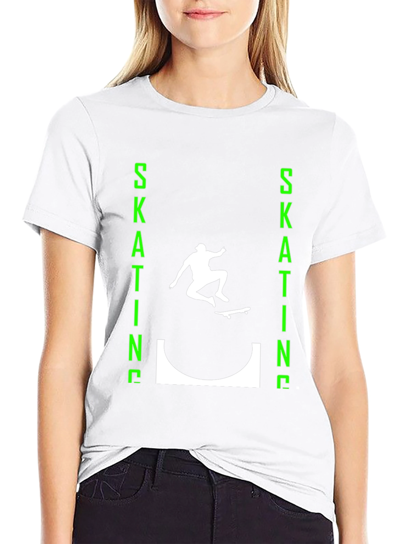 Black Skating T-Shirt - Cool Graphic Design view 9