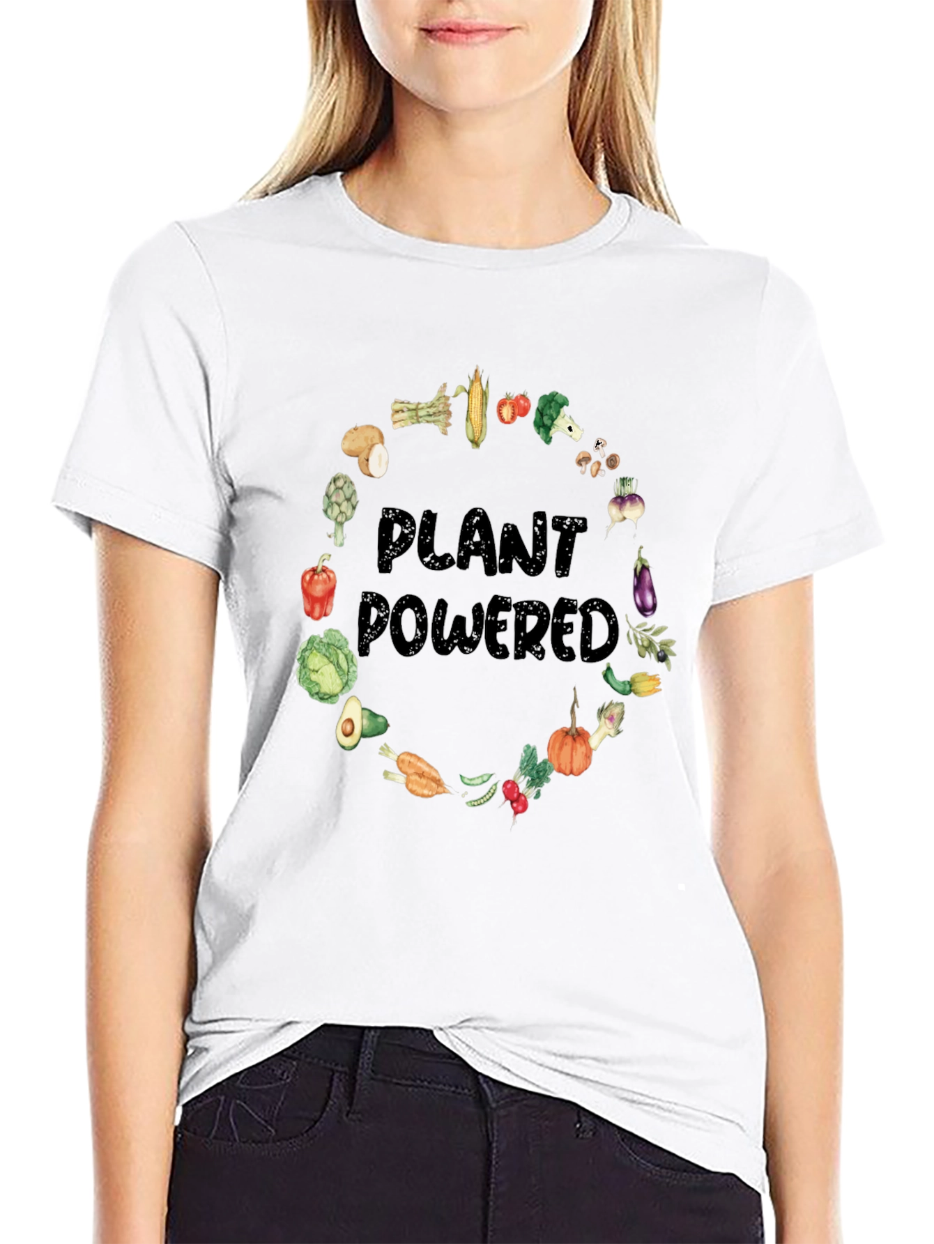 Black Plant Powered Graphic T-Shirt view 9