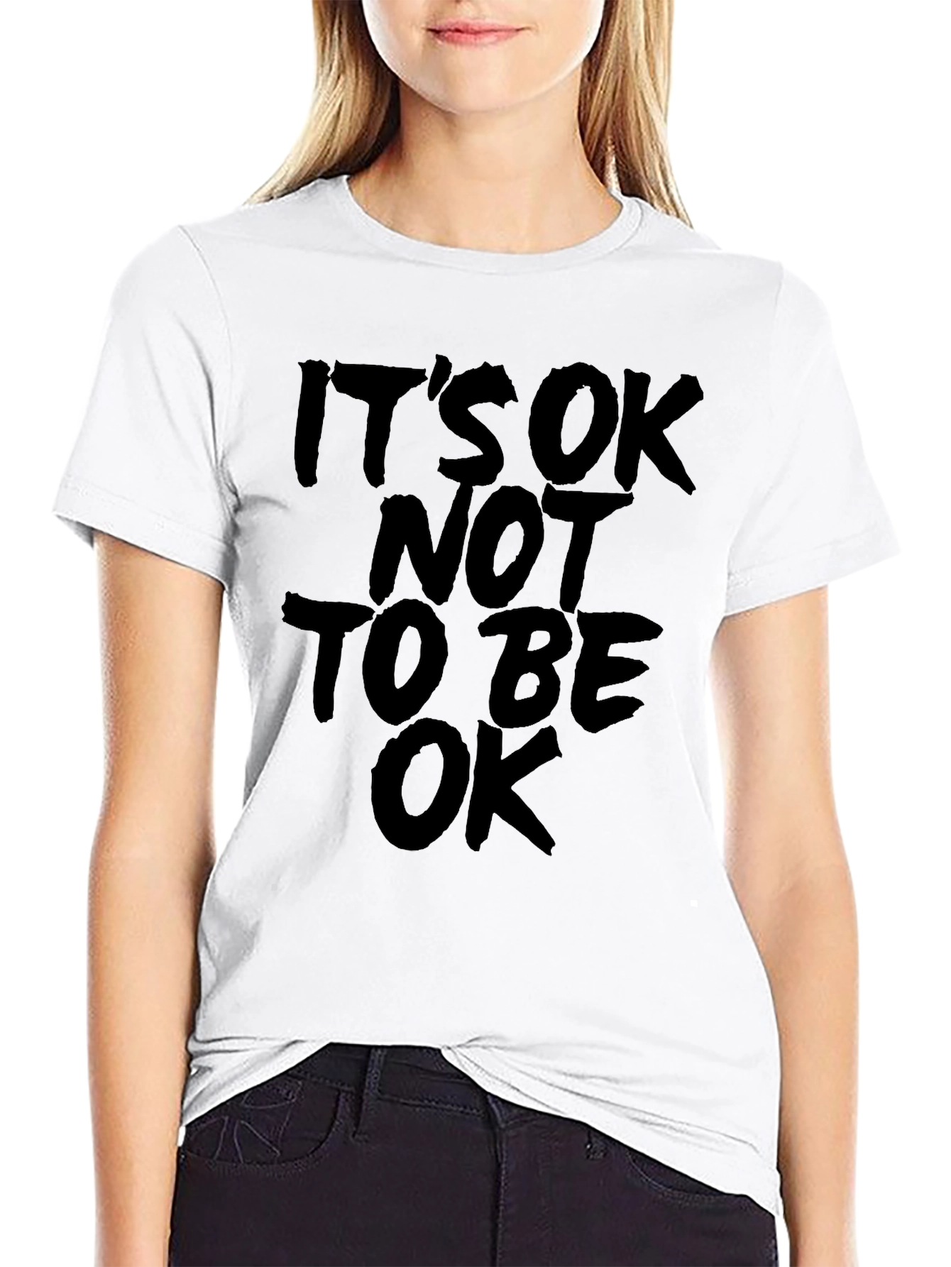 Black It's Ok Not To Be Ok Graphic Tee - Black view 9