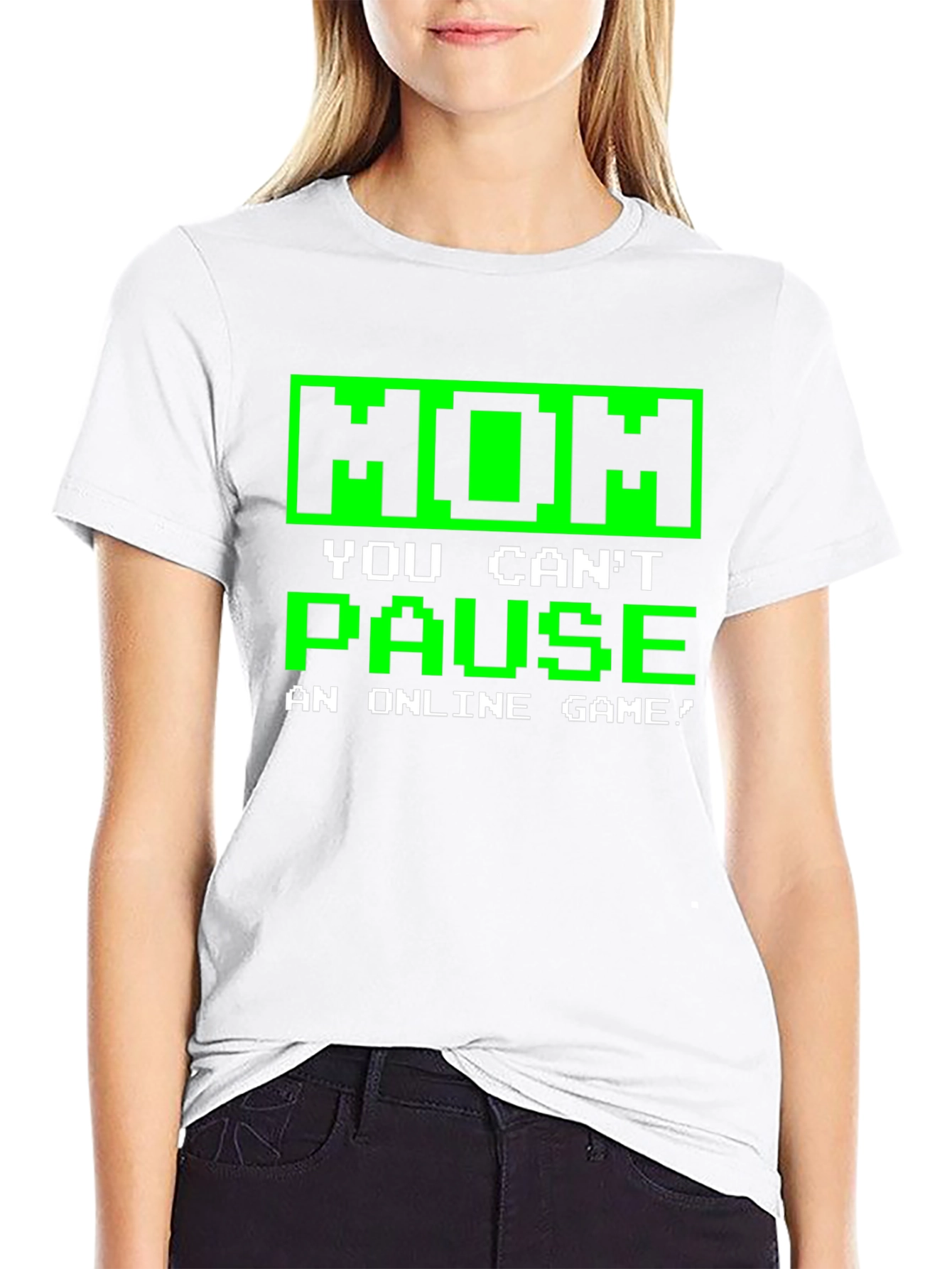 Black Gamer T-Shirt - Mom You Can't Pause view 9