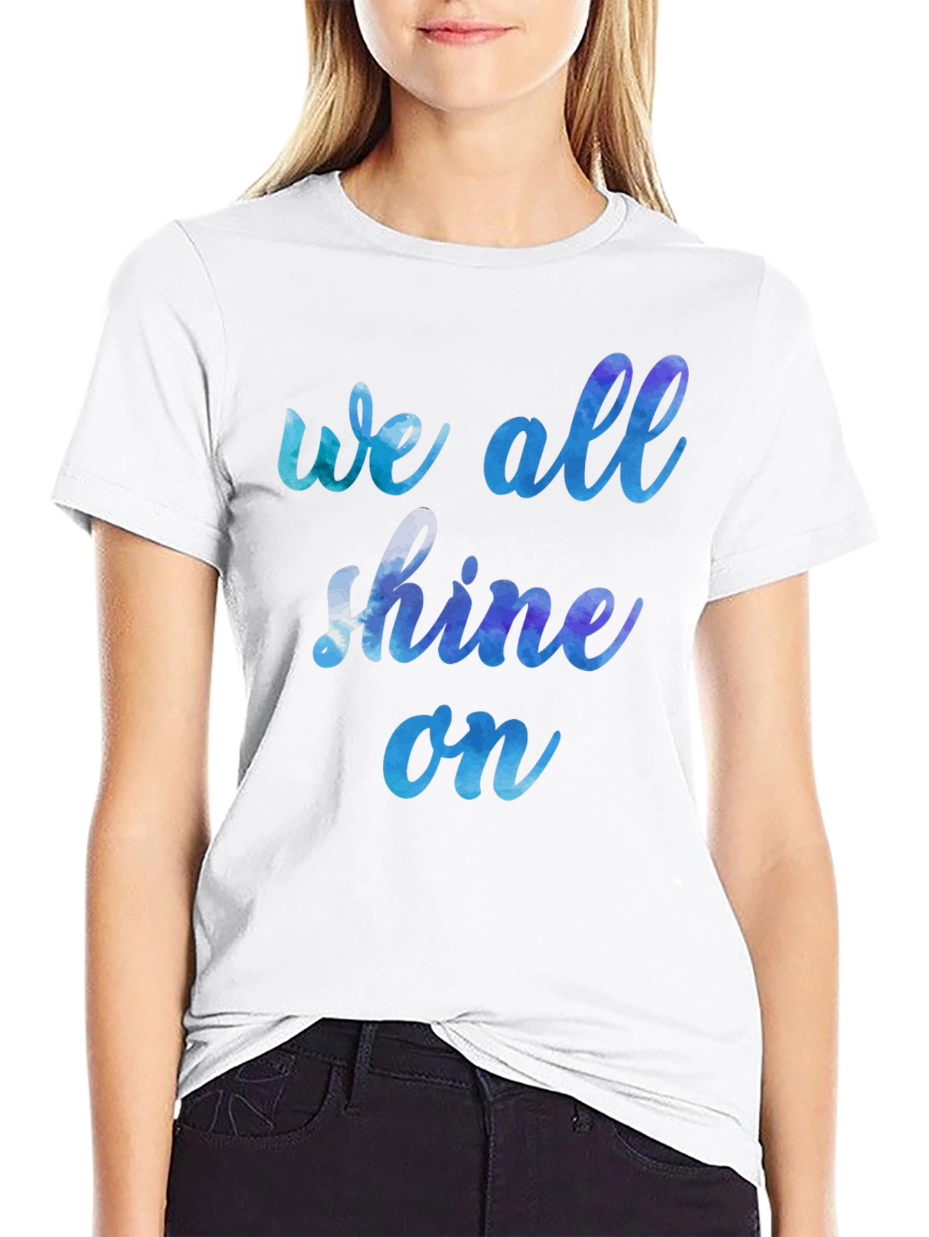Black We All Shine On Graphic Tee - Soft Cotton Blend view 9