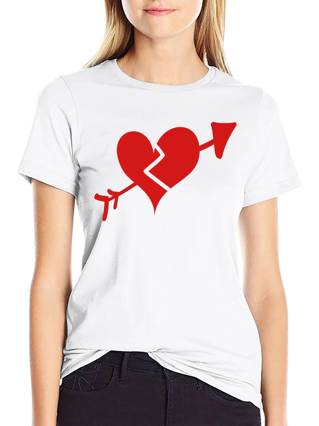 Black Broken Heart Arrow Graphic Tee - Mens T-Shirt view 9