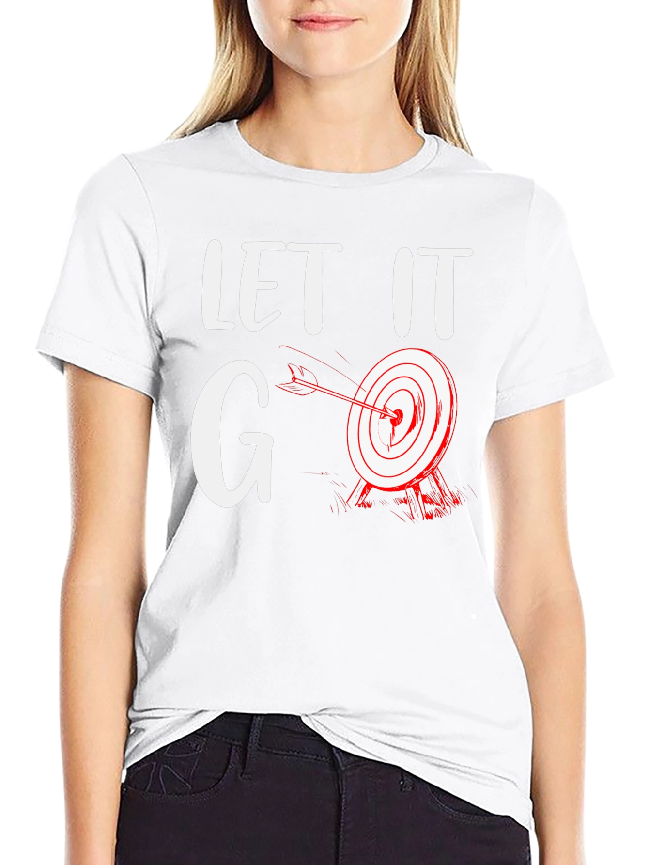 Black Let It Go Target T-Shirt - Funny Archery Tee view 9