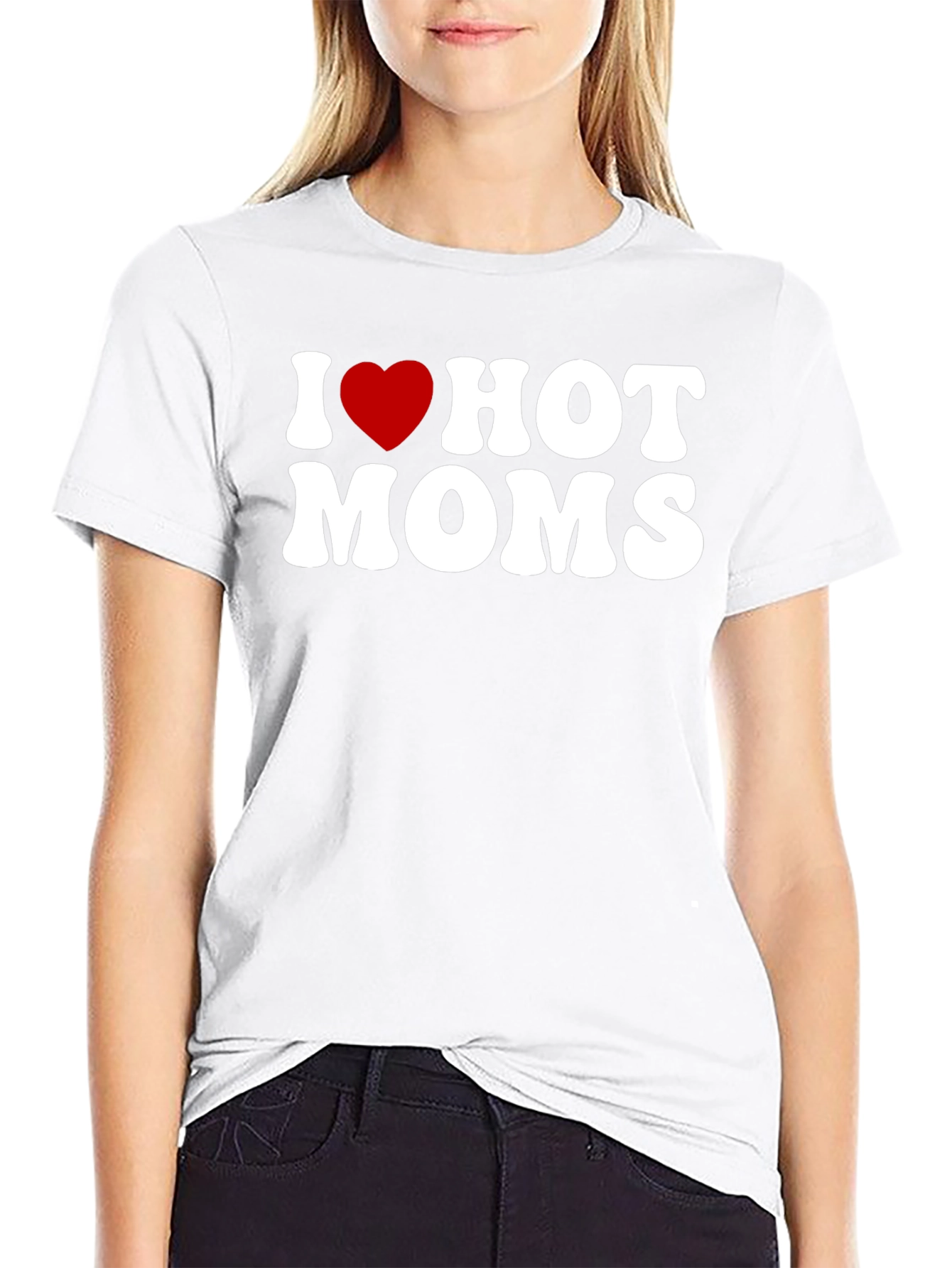 Black I Heart Hot Moms Graphic Tee view 9
