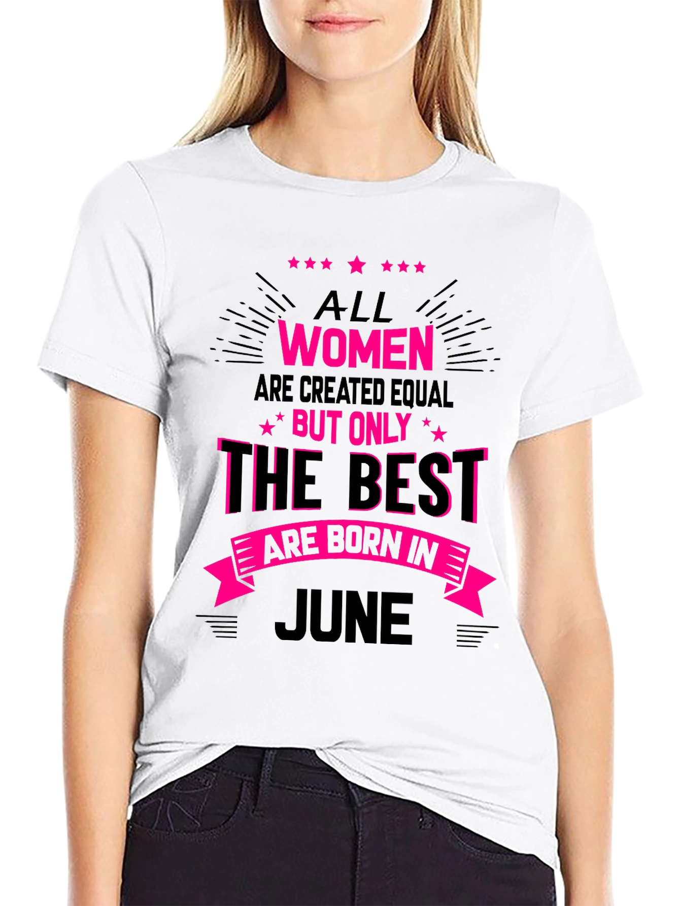 Black Best Women are Born in June T-Shirt view 9