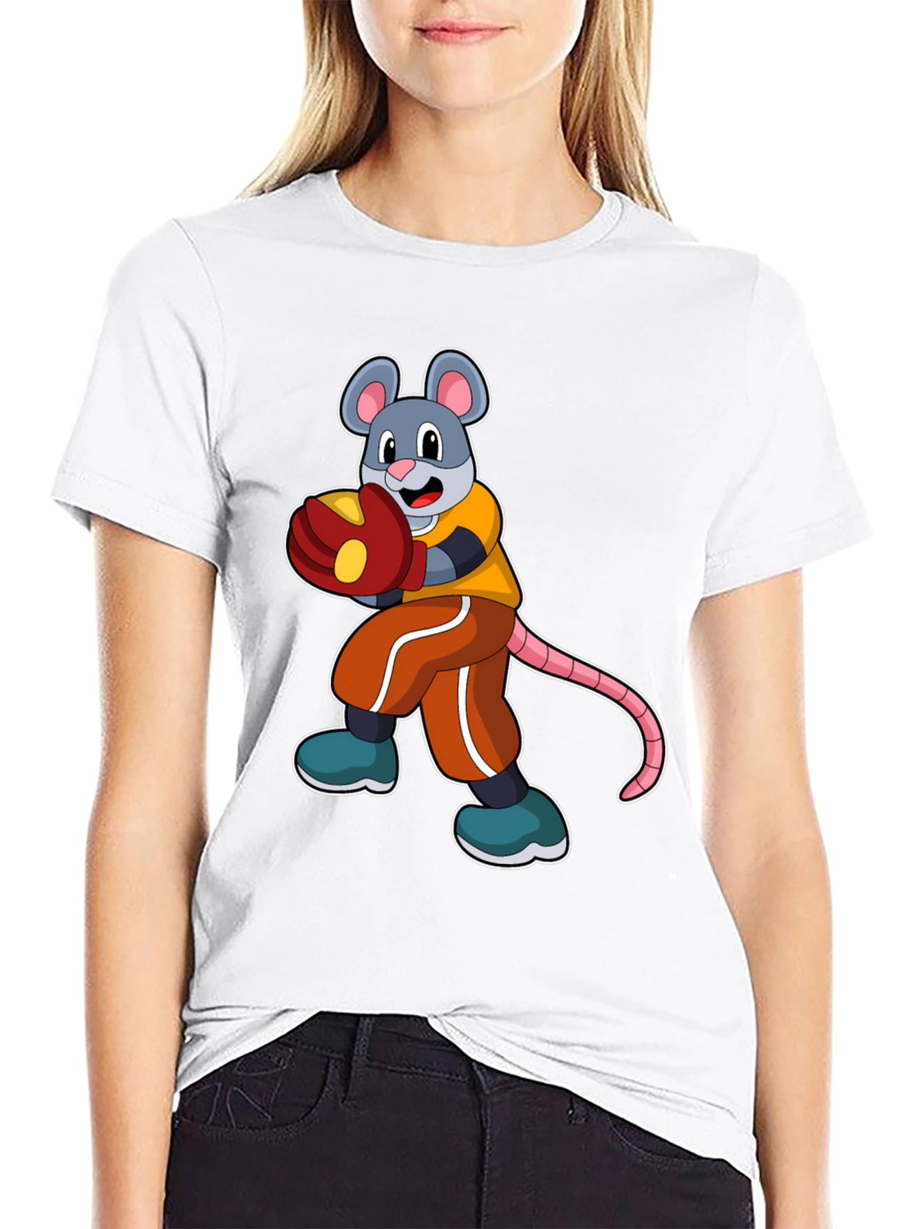 Black Mouse Boxer Graphic Tee view 9