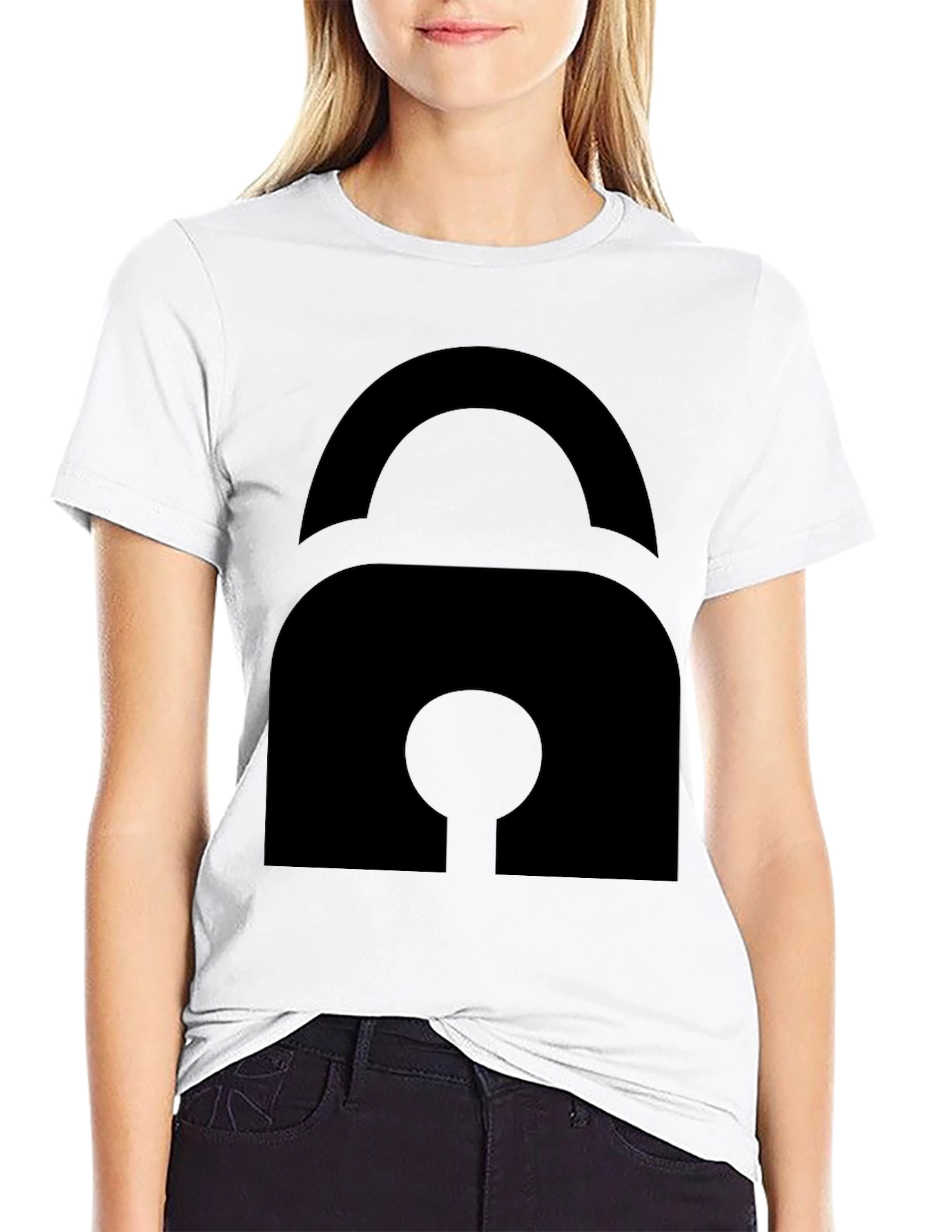 Black Lock Graphic Black T-Shirt view 9