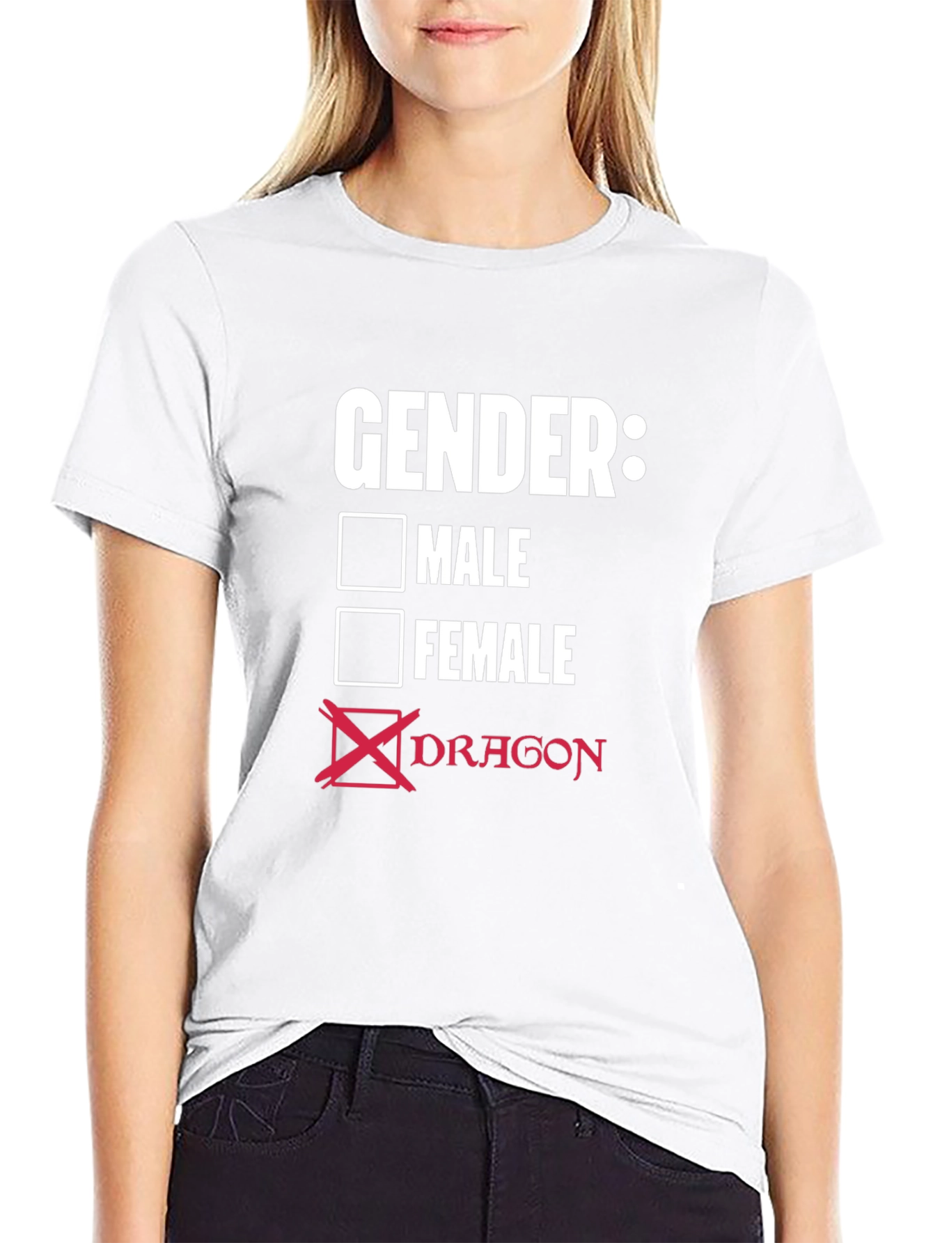 Black Gender Dragon T-Shirt - Humorous Graphic Tee view 9