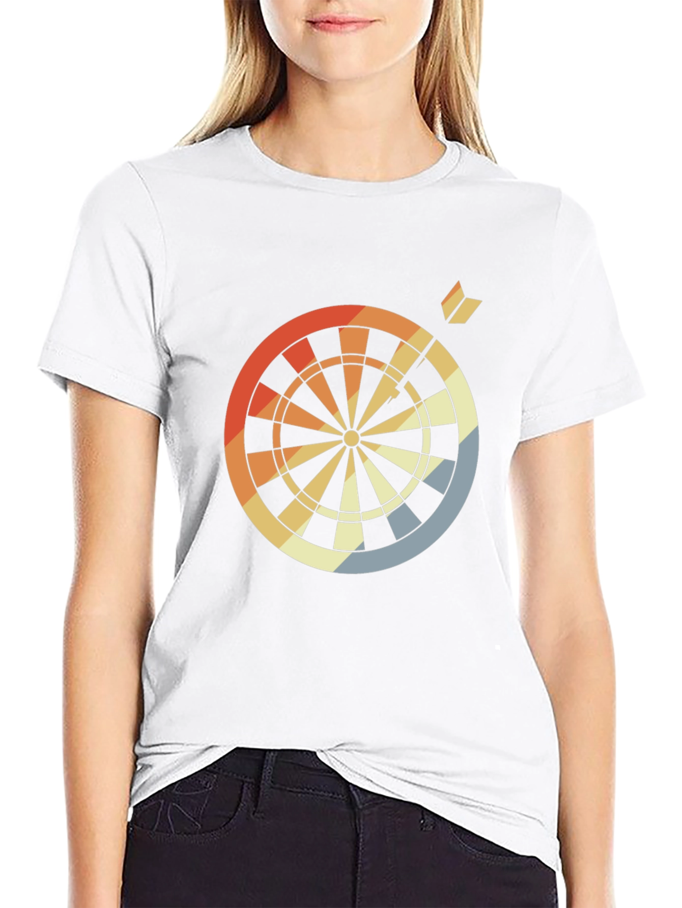 Black Retro Dartboard T-Shirt - Bullseye Tee view 9