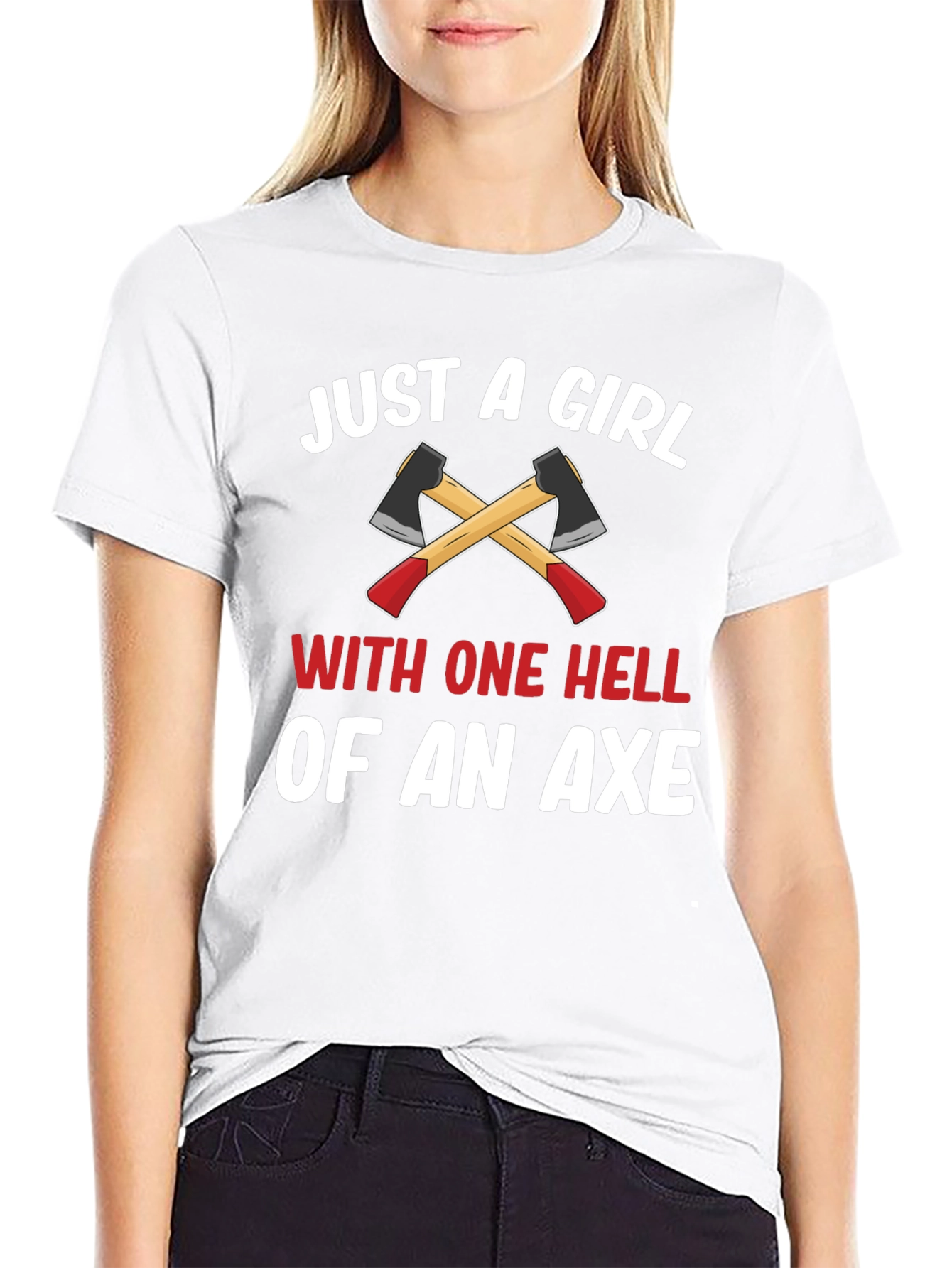 Black Just A Girl With One Hell Of An Axe T-Shirt view 9