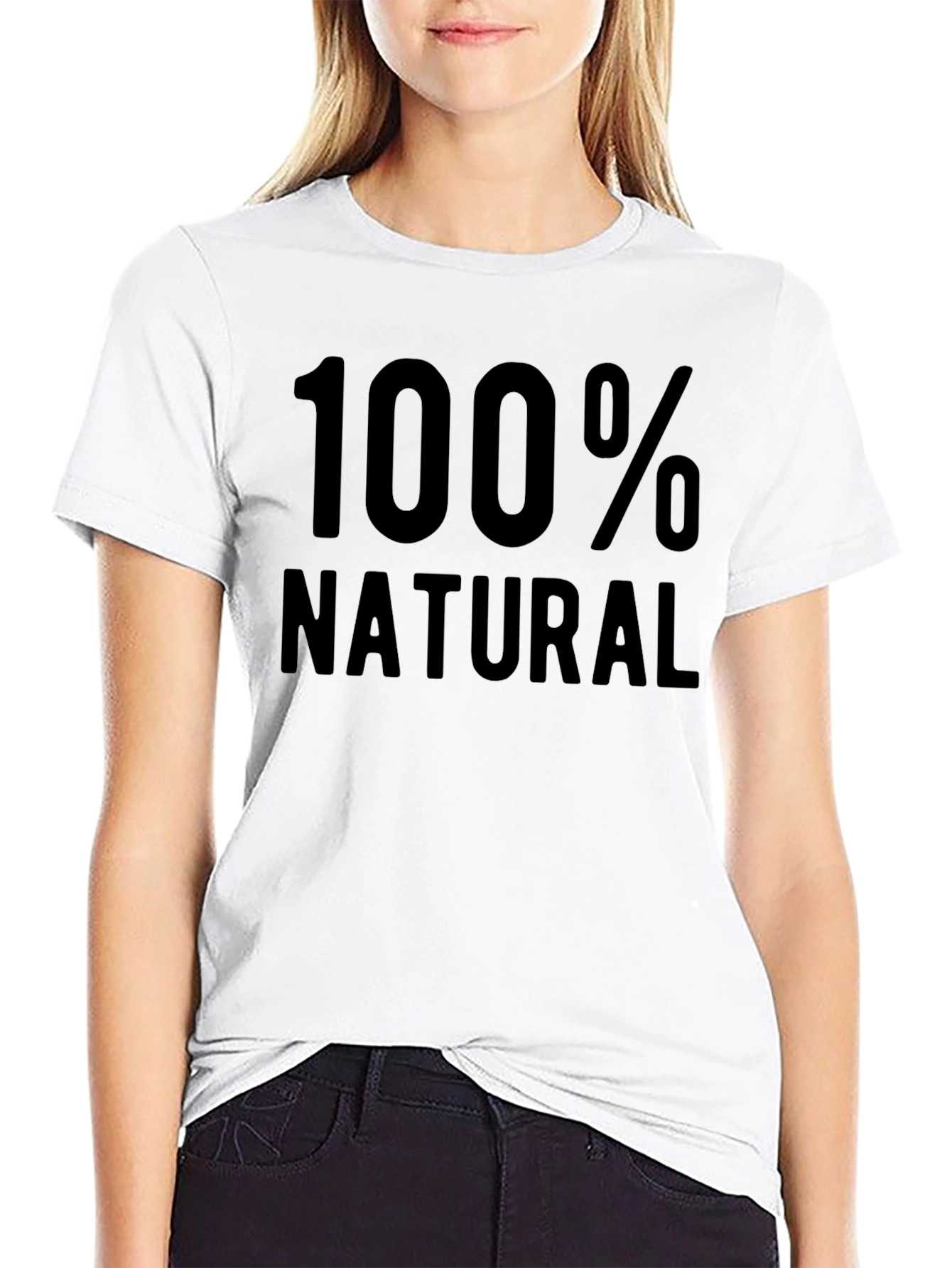 Black 100% Natural Black Graphic T-Shirt view 9