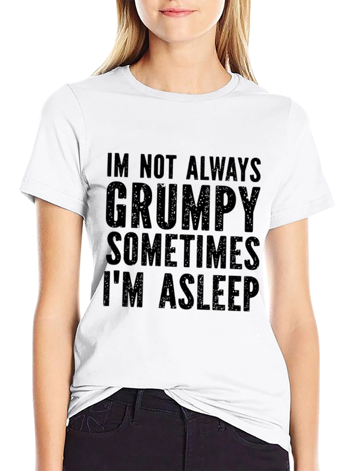 Black Grumpy Sleep T-Shirt - Funny Graphic Tee view 9