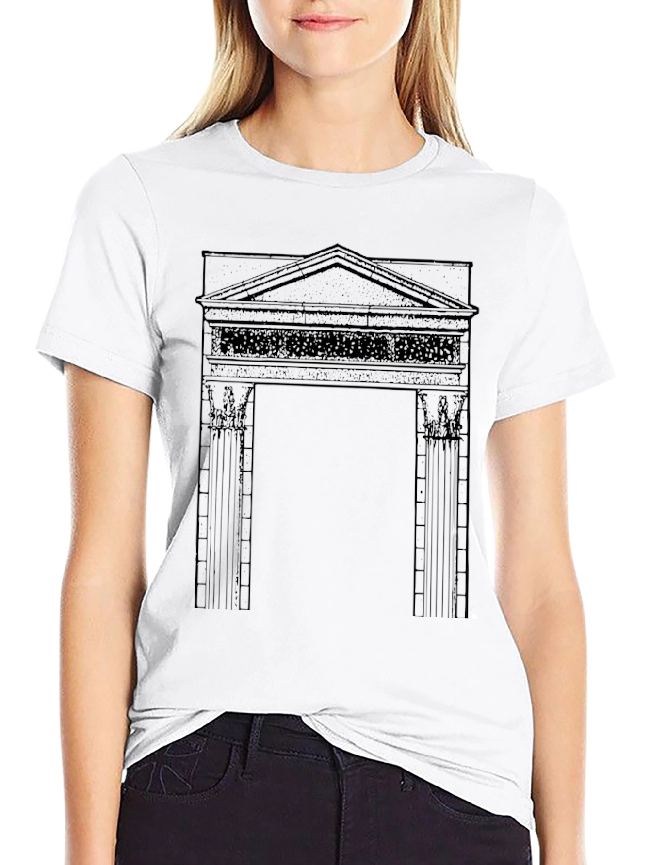 Black Architectural Archway Graphic Tee - Classic Black T-Shirt view 9