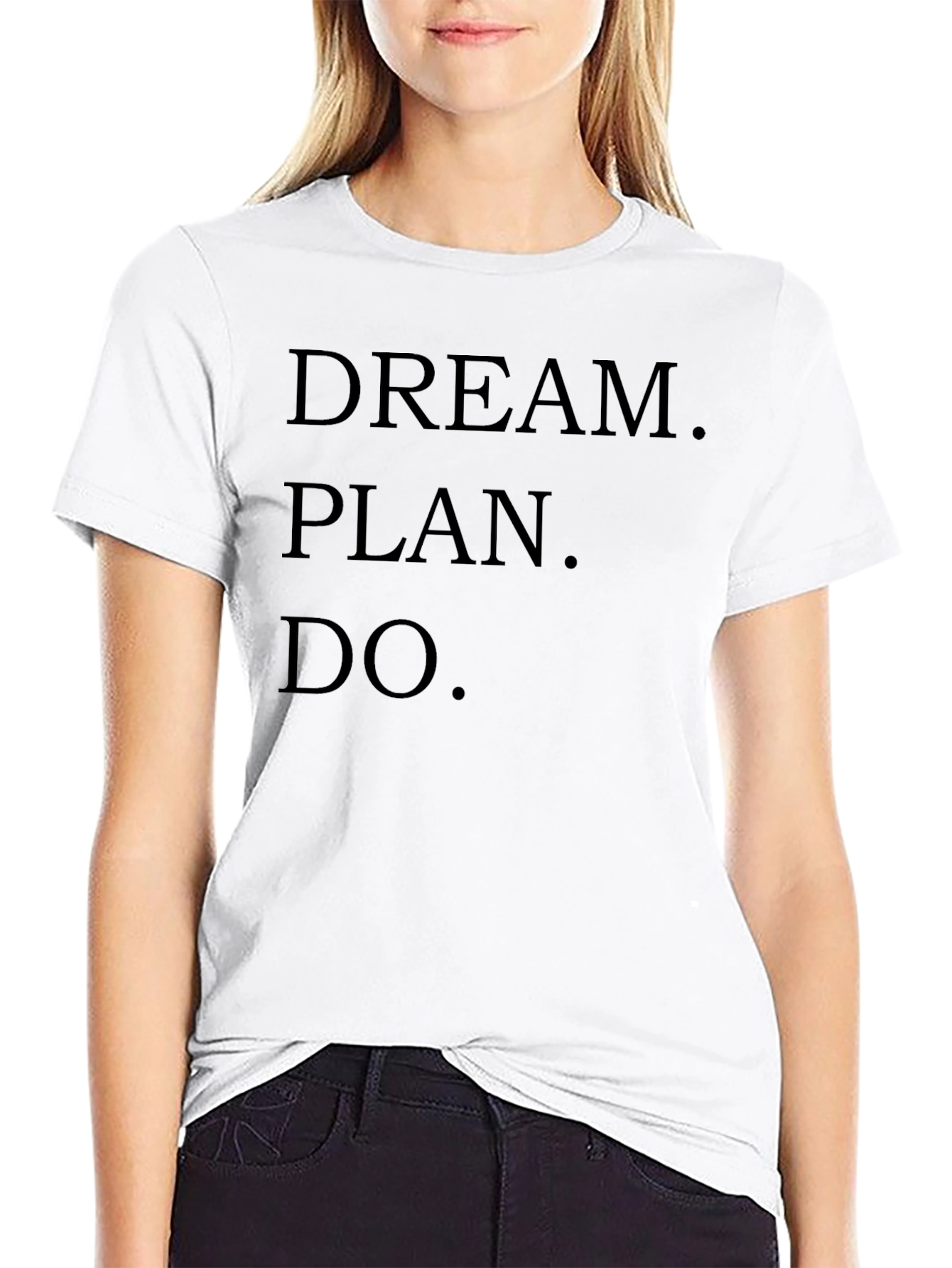 Black Dream Plan Do T-Shirt - Motivational Black Tee view 9