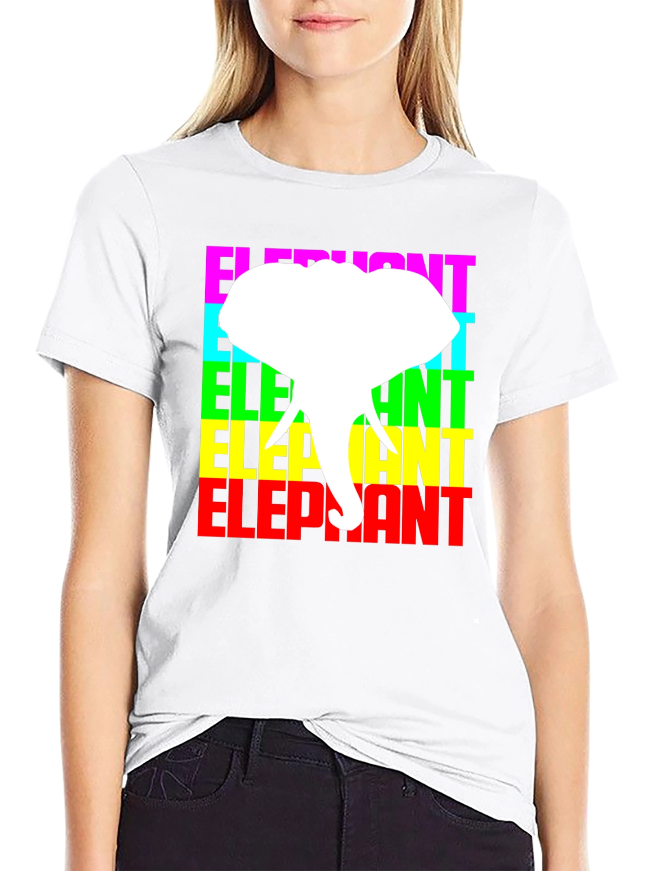 Black Elephant Graphic Tee - Colorful Design view 9