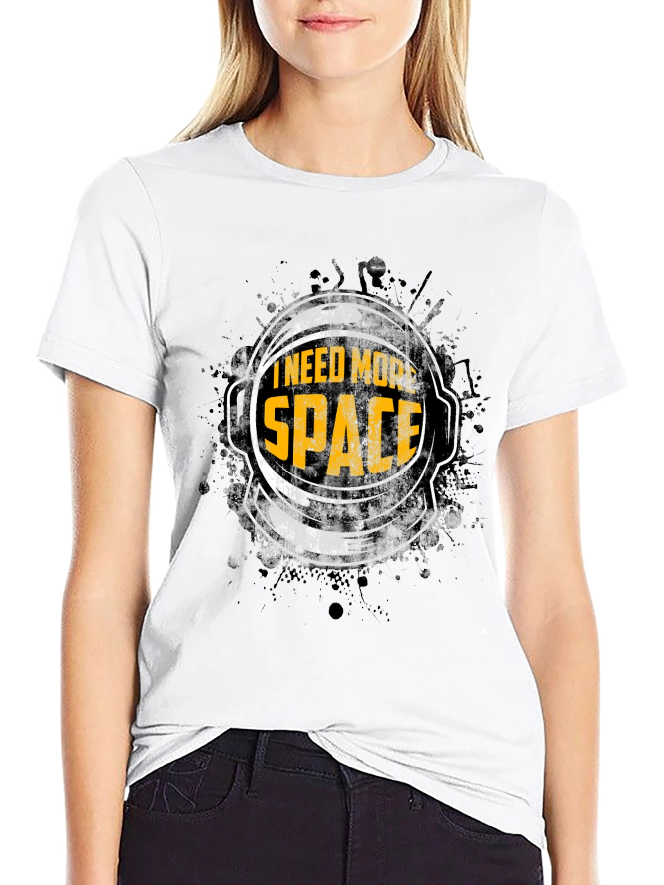 Black I Need More Space Graphic T-Shirt - Astronaut Humor Tee view 9