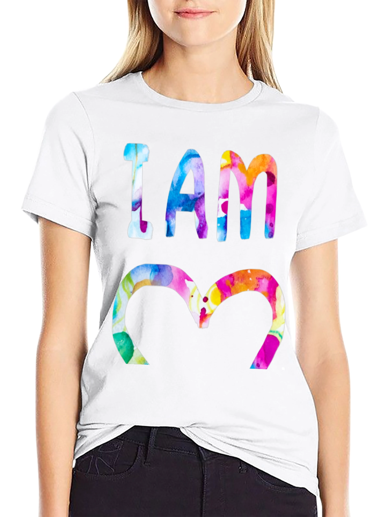 Black I AM 3 Watercolor T-Shirt view 9