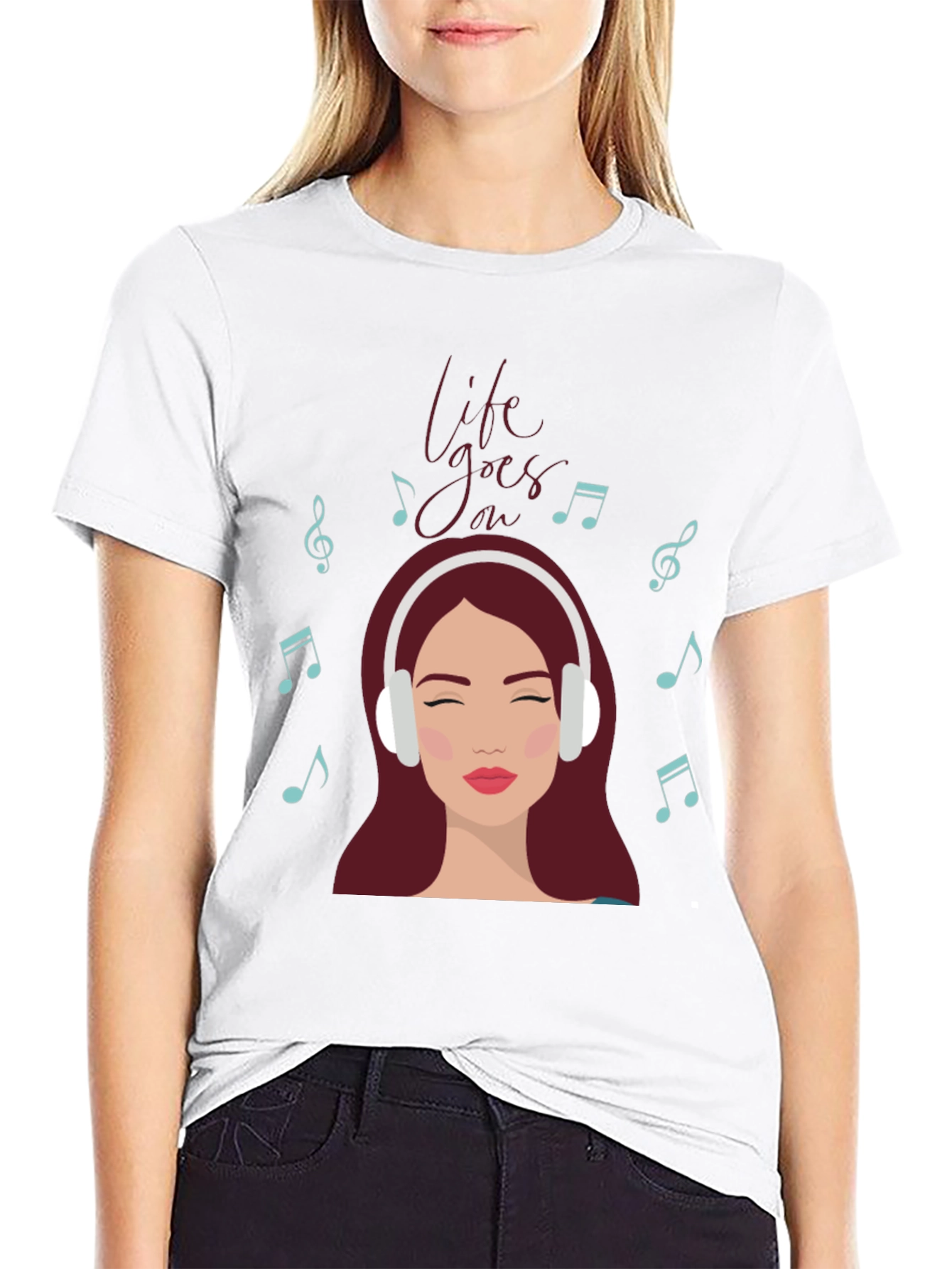 Black Life Goes On Music Lover Graphic T-Shirt view 9