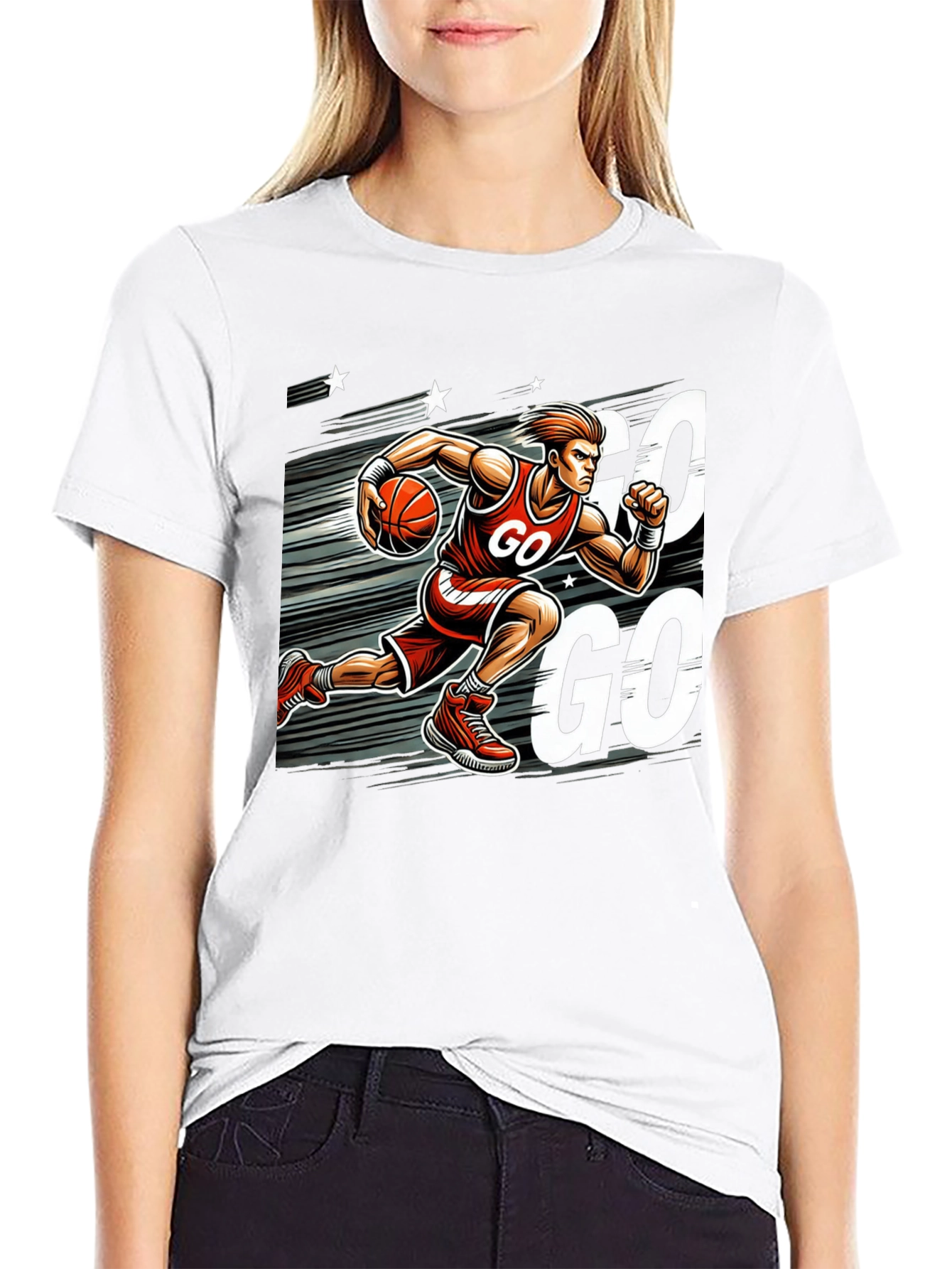 Black Basketball Go T-Shirt view 9