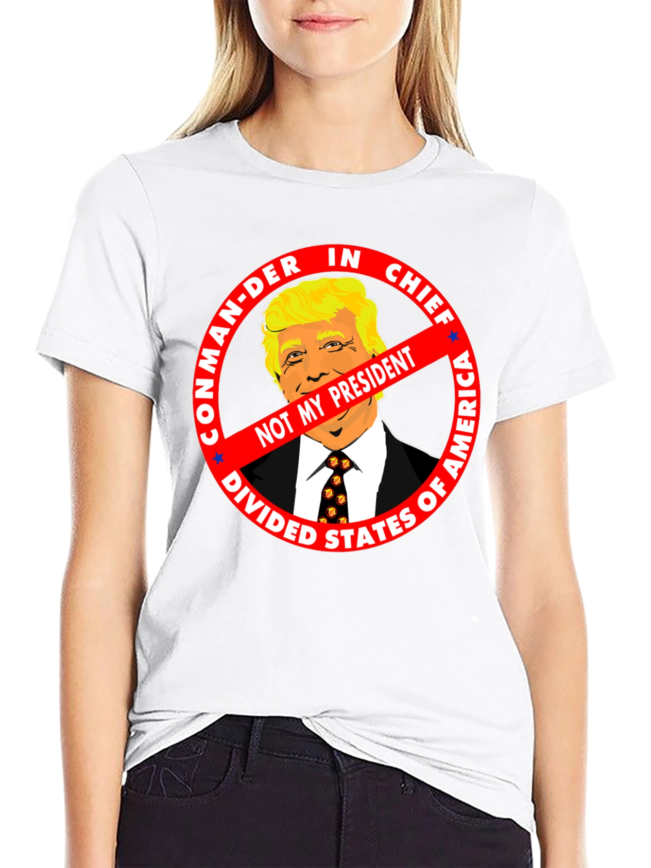 Black Not My President Anti-Trump Graphic Tee view 9
