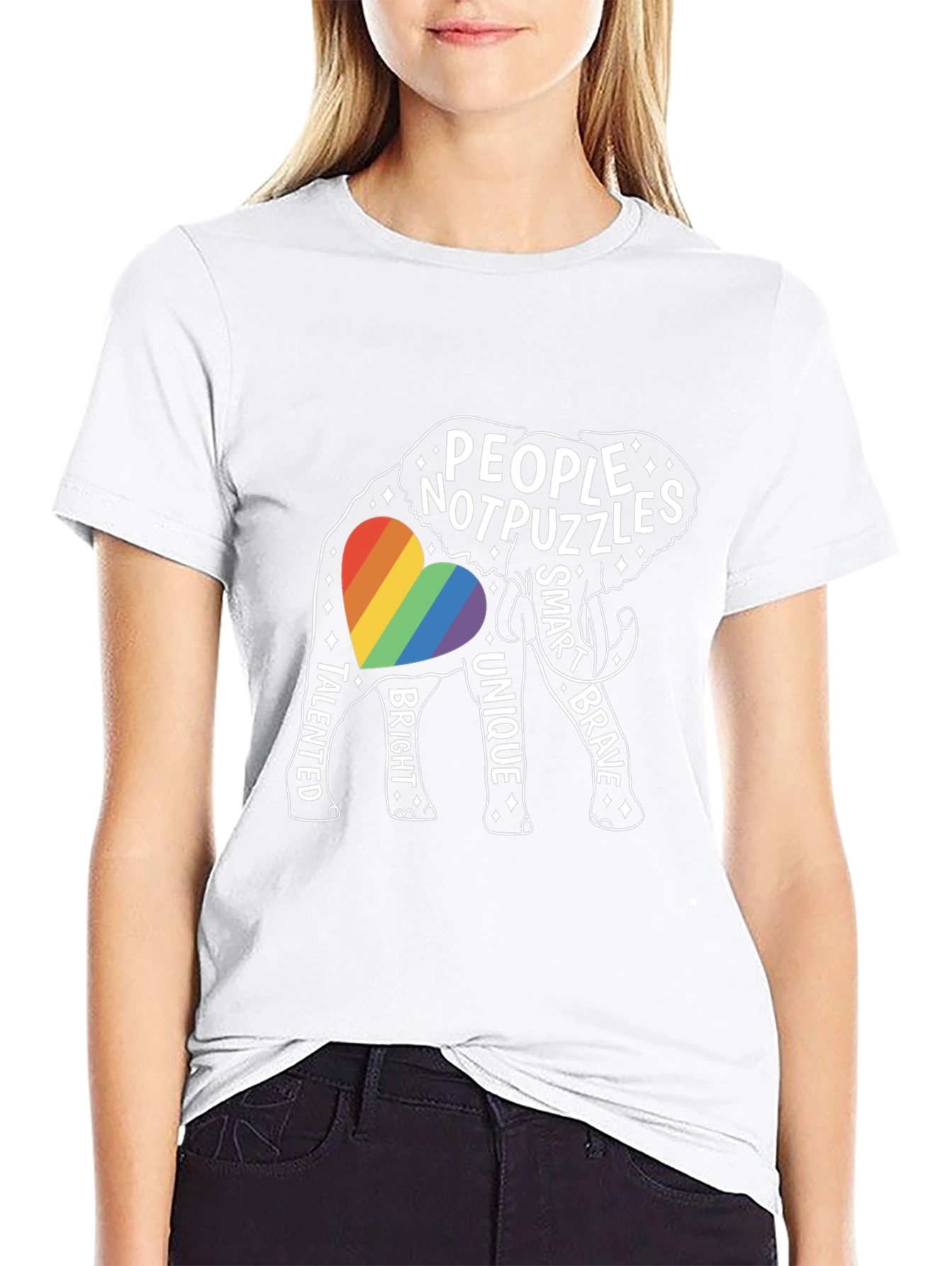 Black People Not Puzzles Elephant LGBTQ+ Pride Tee view 9