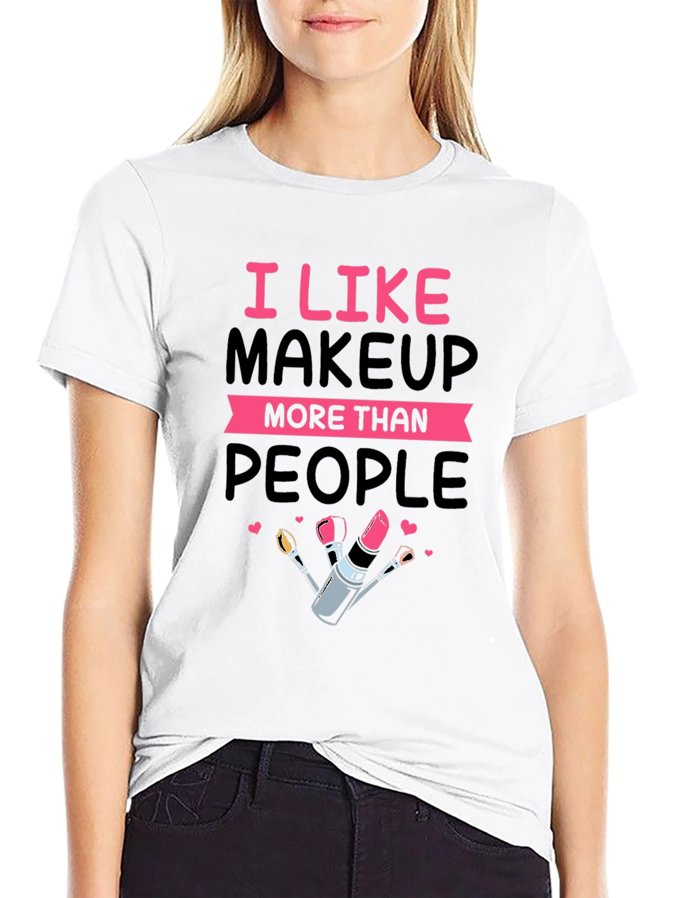 Black I Like Makeup T-Shirt view 9