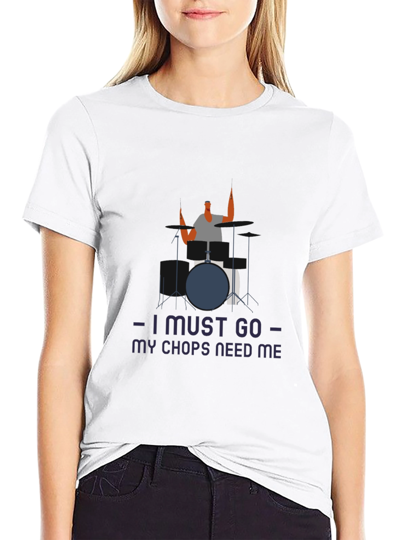 Black Drummer Humor Tee: I Must Go, My Chops Need Me view 9