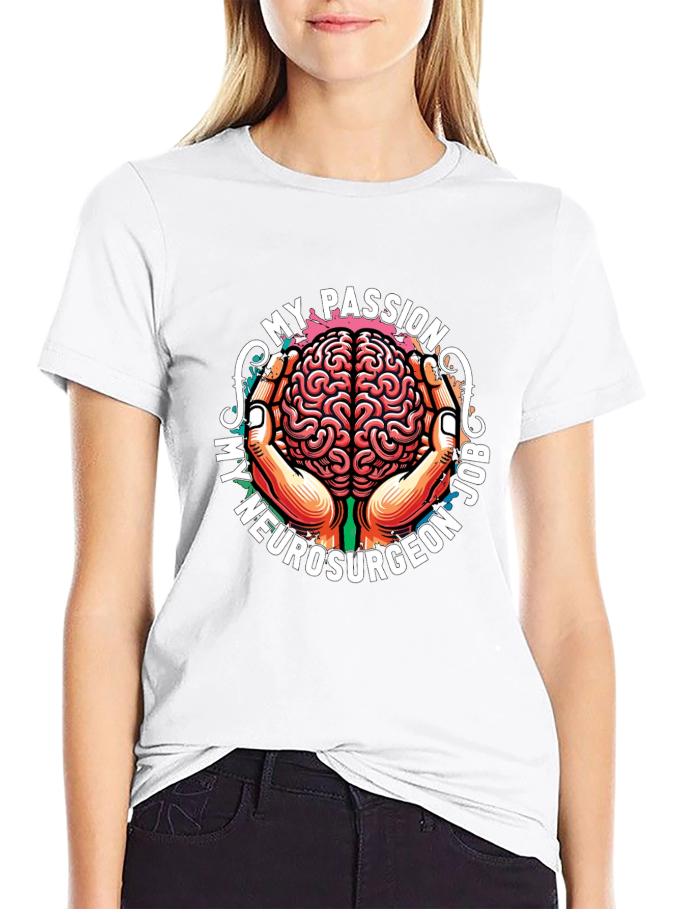 Black Neurosurgeon Passion T-Shirt - Brain Design view 9