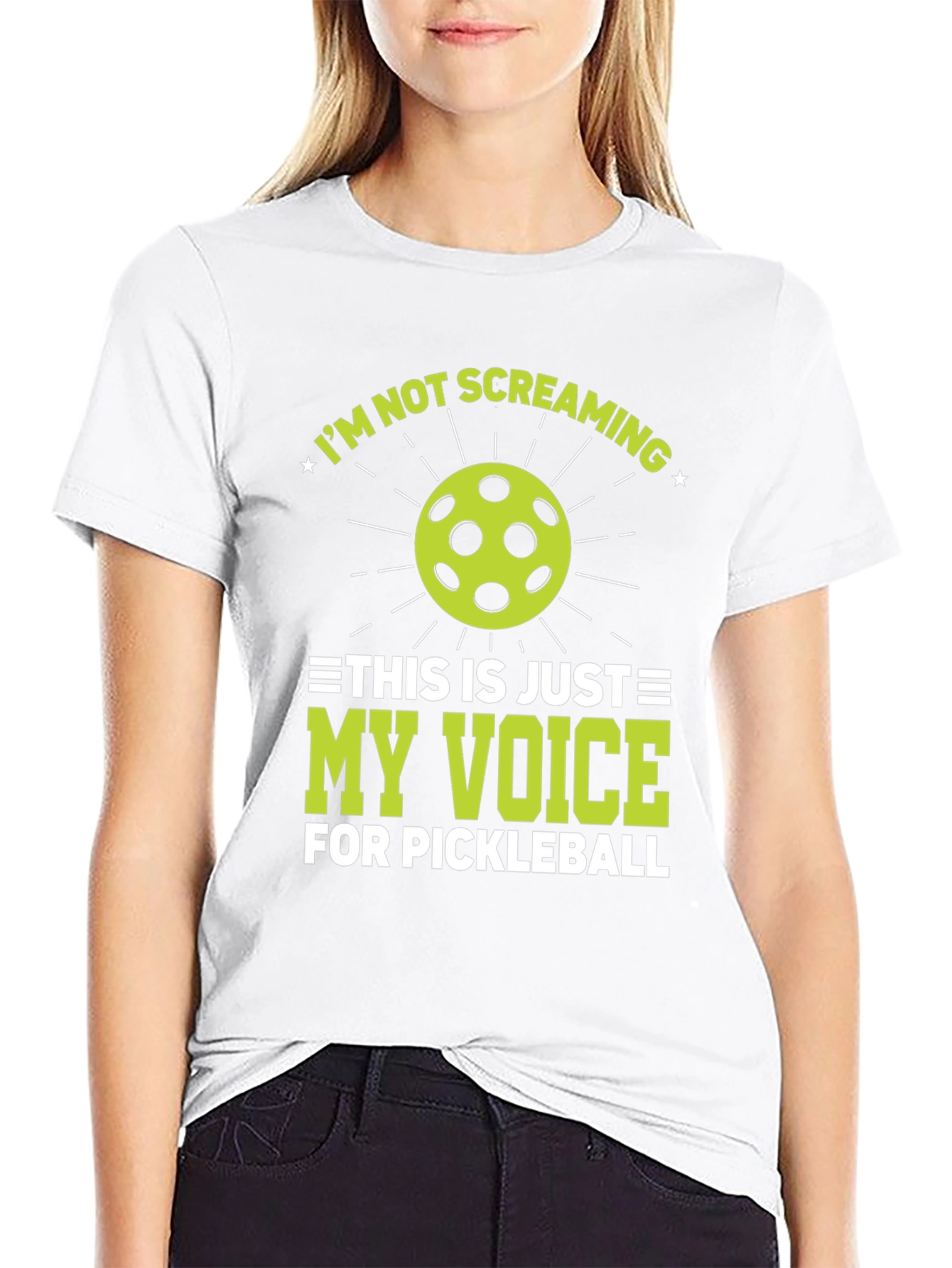 Black Pickleball Screaming Voice T-Shirt view 9