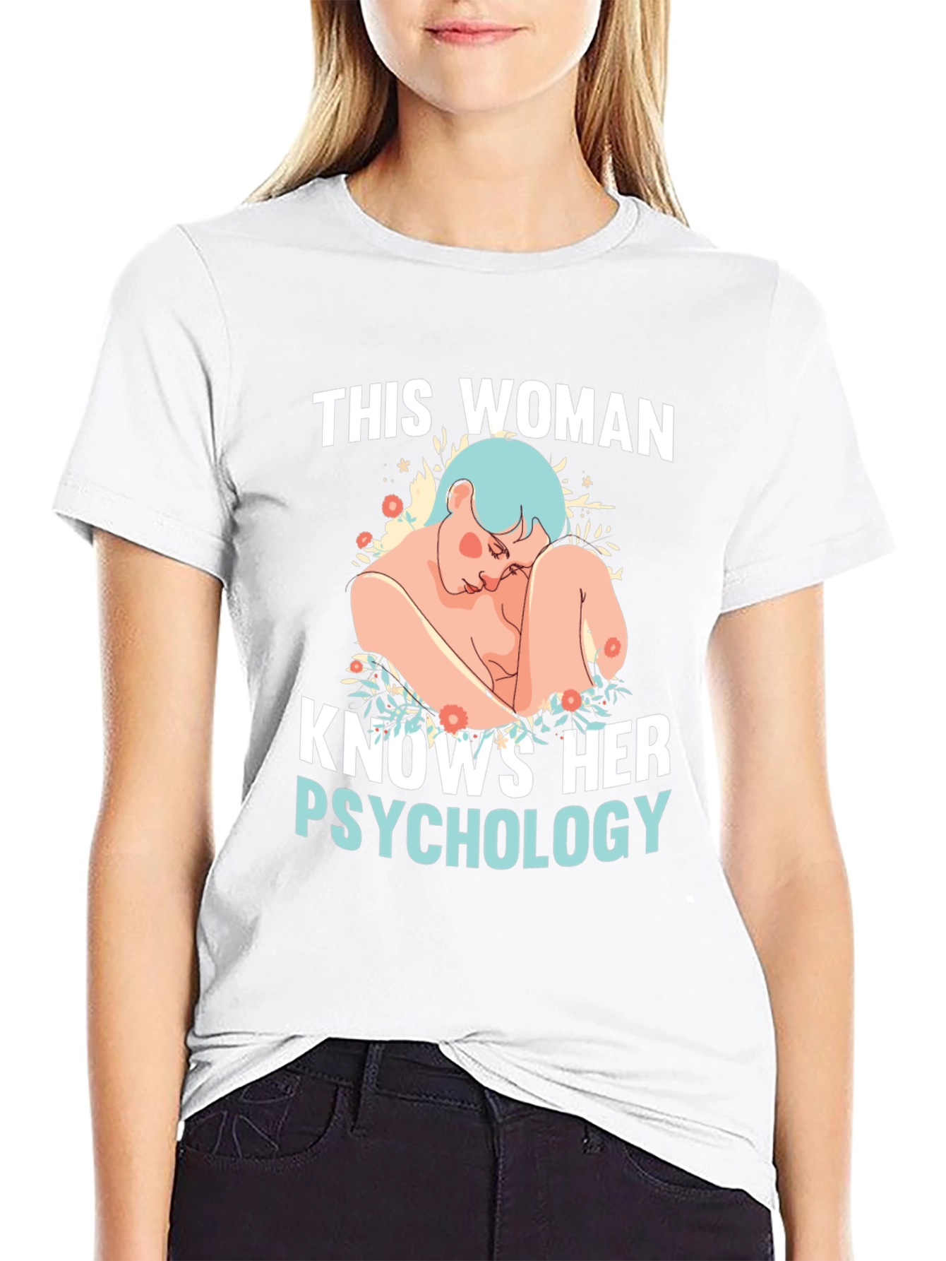 Black Psychology Woman Black T-Shirt view 9