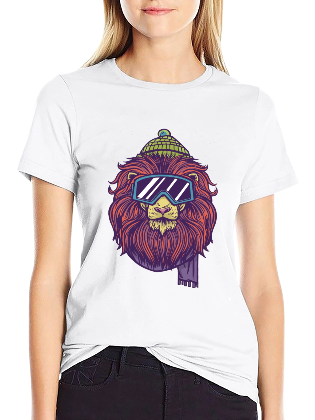 Black Lion Graphic Tee - Cool Winter Style view 9