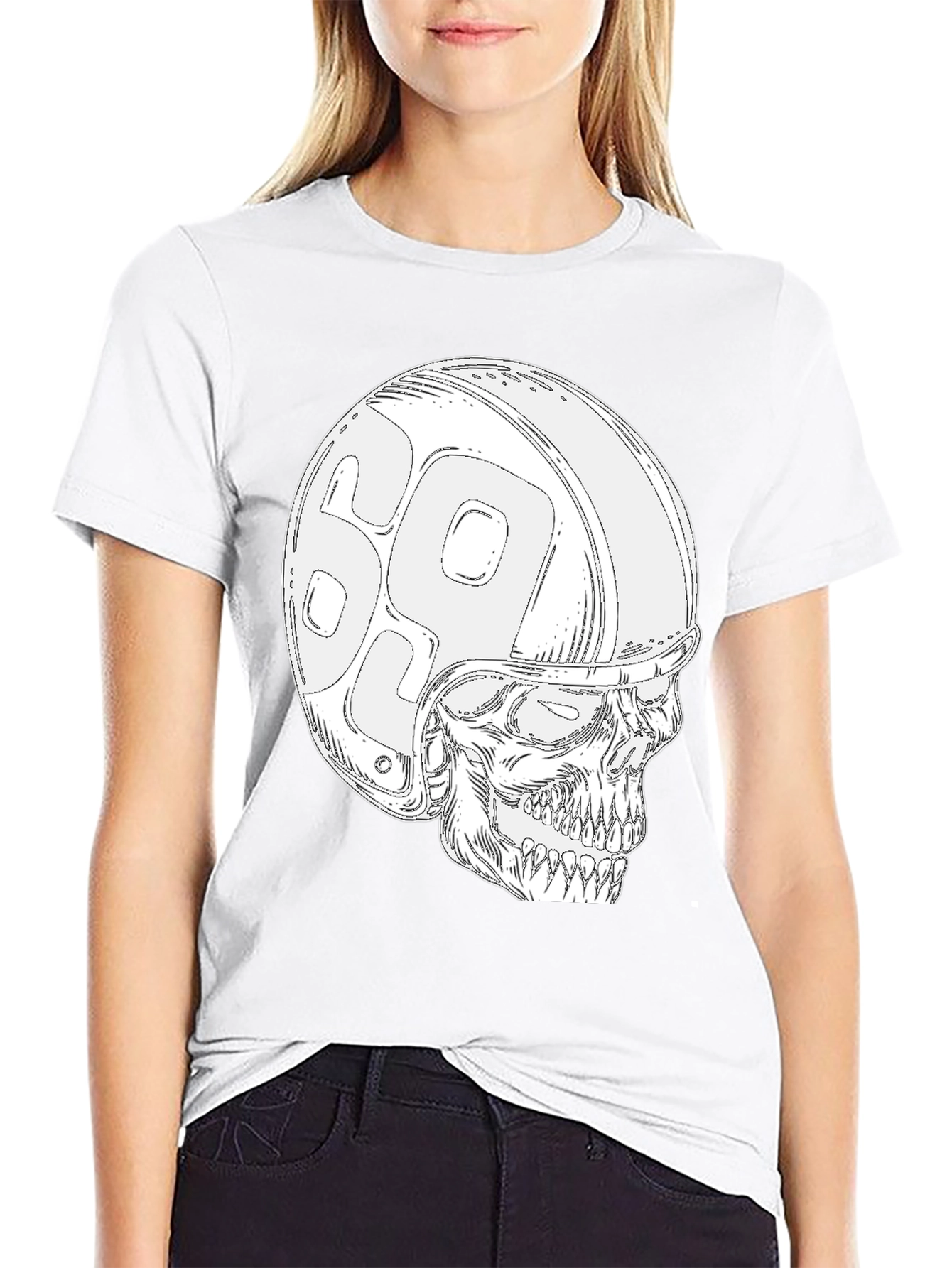 Black Skull 69 Helmet T-Shirt - Ride in Style! view 9